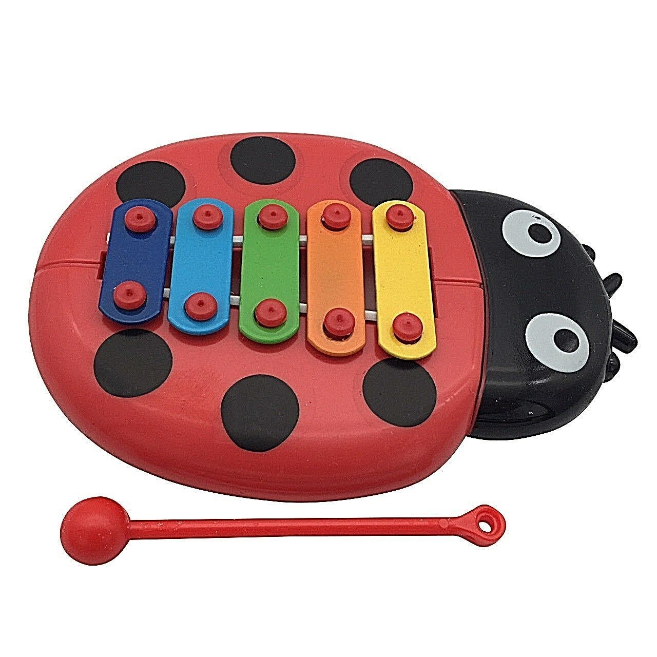 Kids Beetle Xylophone Toy Baby Childs Musical Development Instruments 5-Note Red