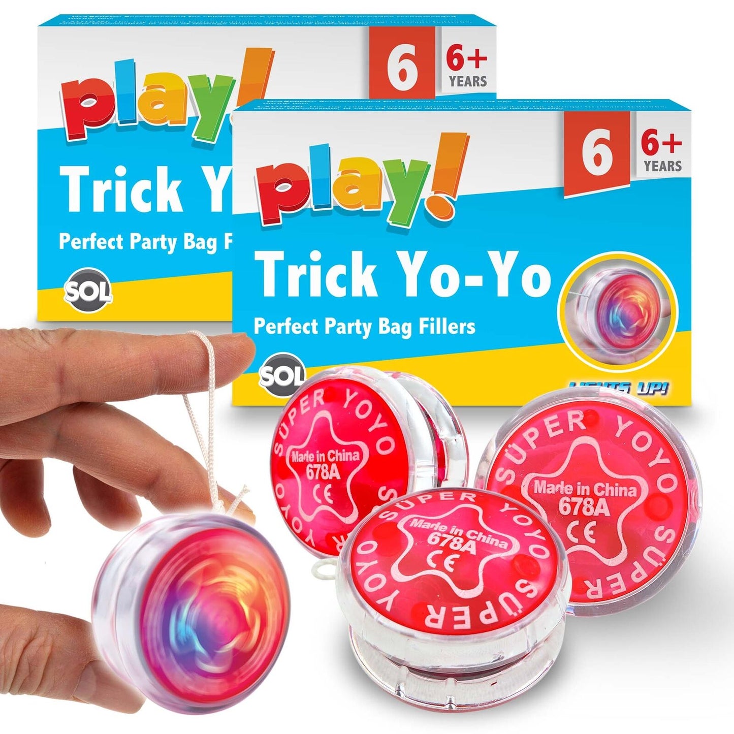 Professional YoYo Light Up Kids Toy Pro Stunt Trick Flashing Clutch Yo Yo | 6 Pack