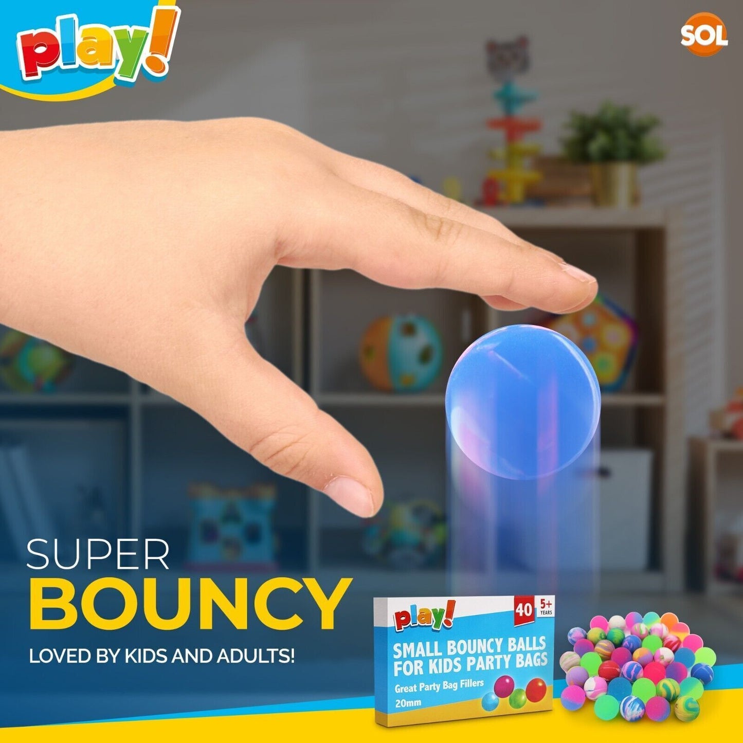 40-160 Small Bouncy Balls Jet Bouncing Kids Toy Loot Party Bag Fillers Birthday