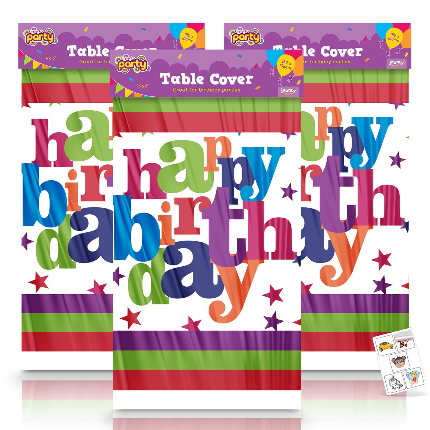 3-9 Birthday Table Cloths Covers Rectangular Plastic Wipe Clean Party Tablecloth