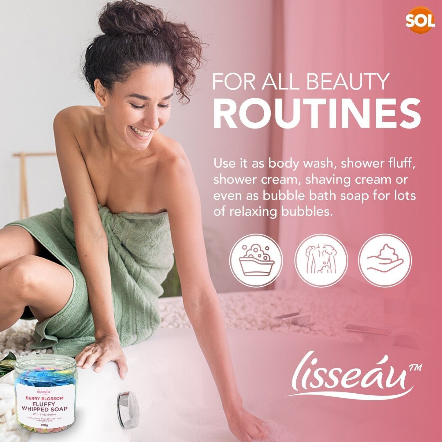 Whipped Soap Shower Fluff | Shea Butter Berry Blossom | 190g