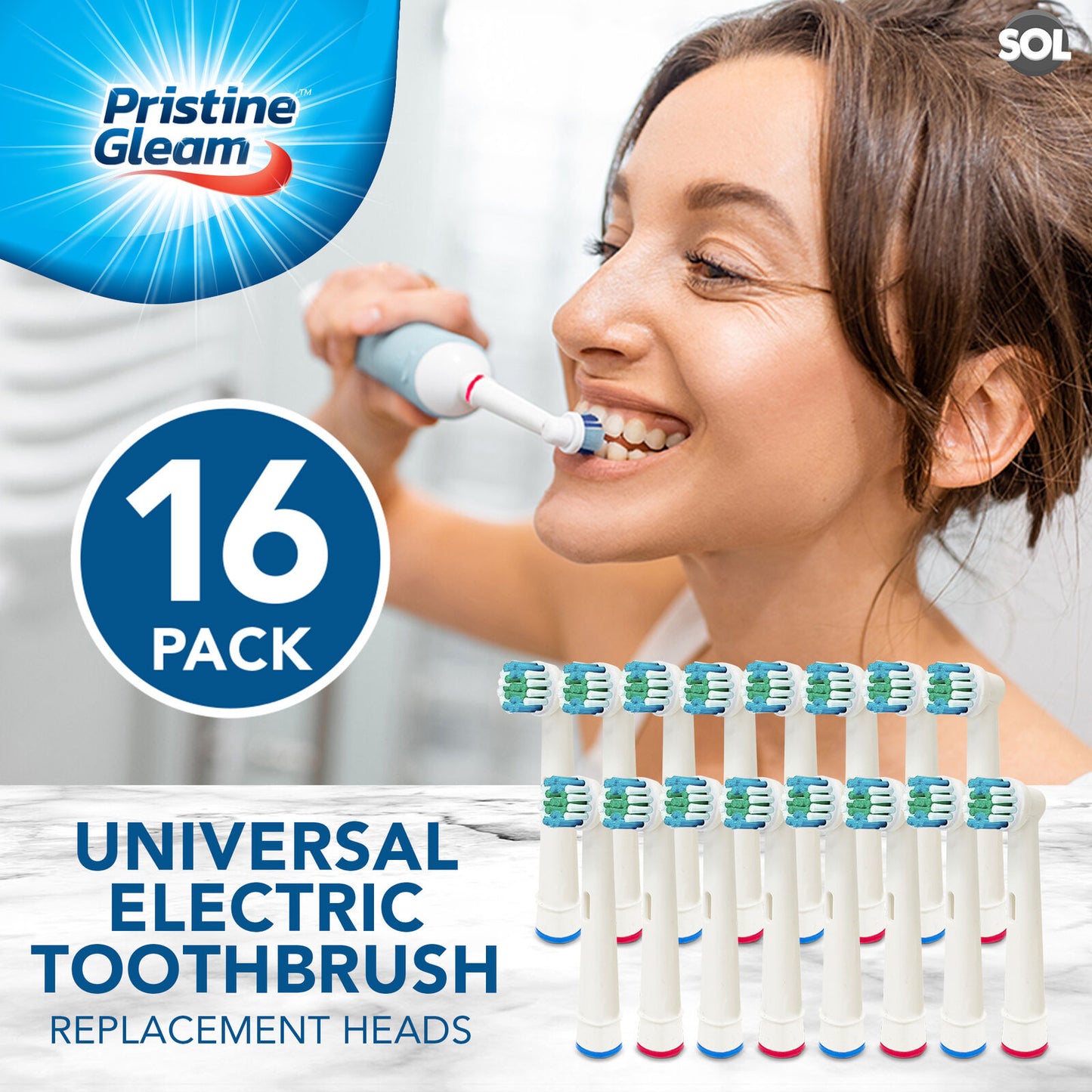 2-16pk Replacement Electric Toothbrush Heads Compatible with Oral B Braun Brush