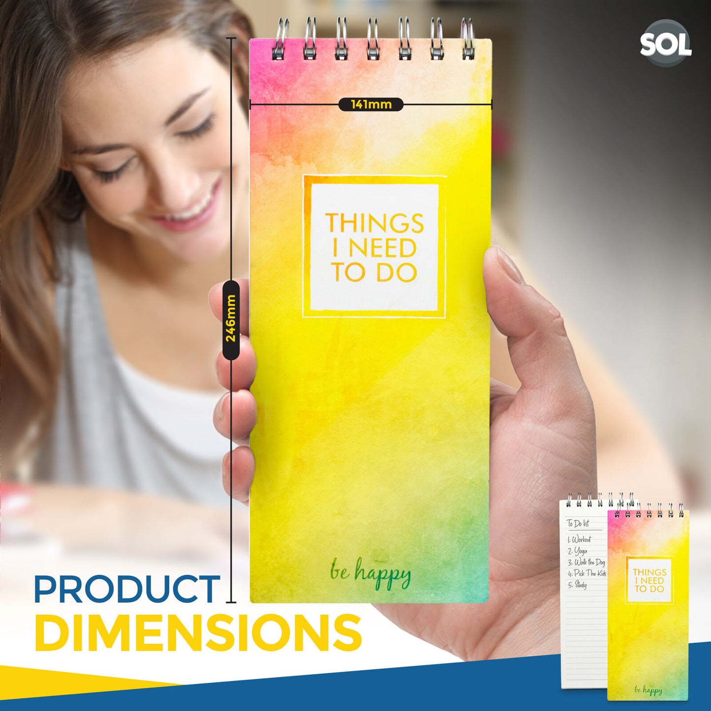 Things To Do List Pad Hardback | Weekly Planner Notebook | 80 Sheets