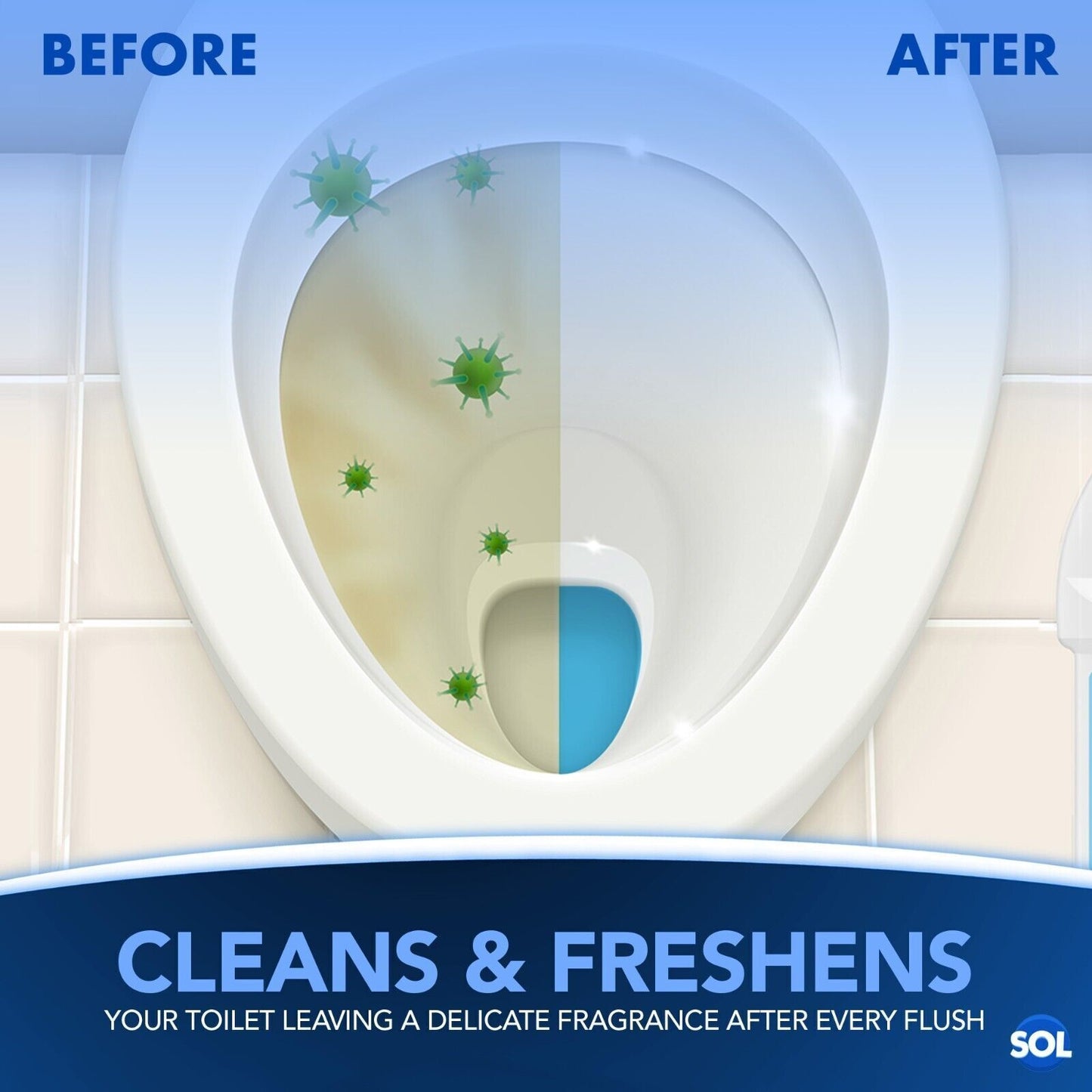 Toilet Bowl Freshener | Blue Cistern Block Cleaner | 6 Pack