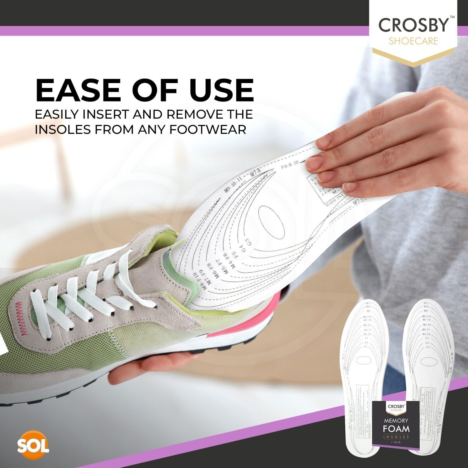 Memory Foam Insoles For Shoes Boots Trainers Orthapaedic Pads Unisex Sizes 4-11