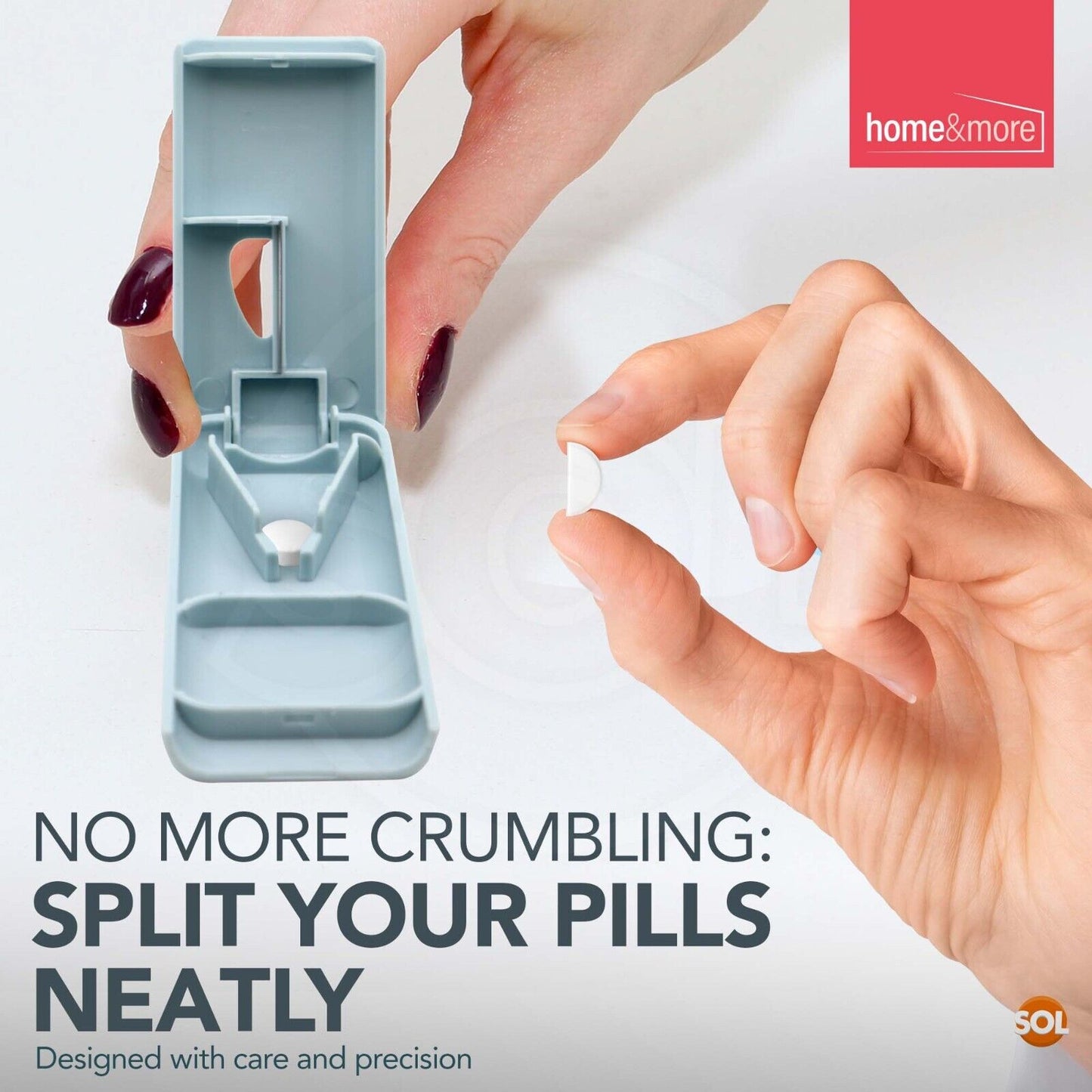 Pill Cutter Splitter Storage Compartment Box Small Pills