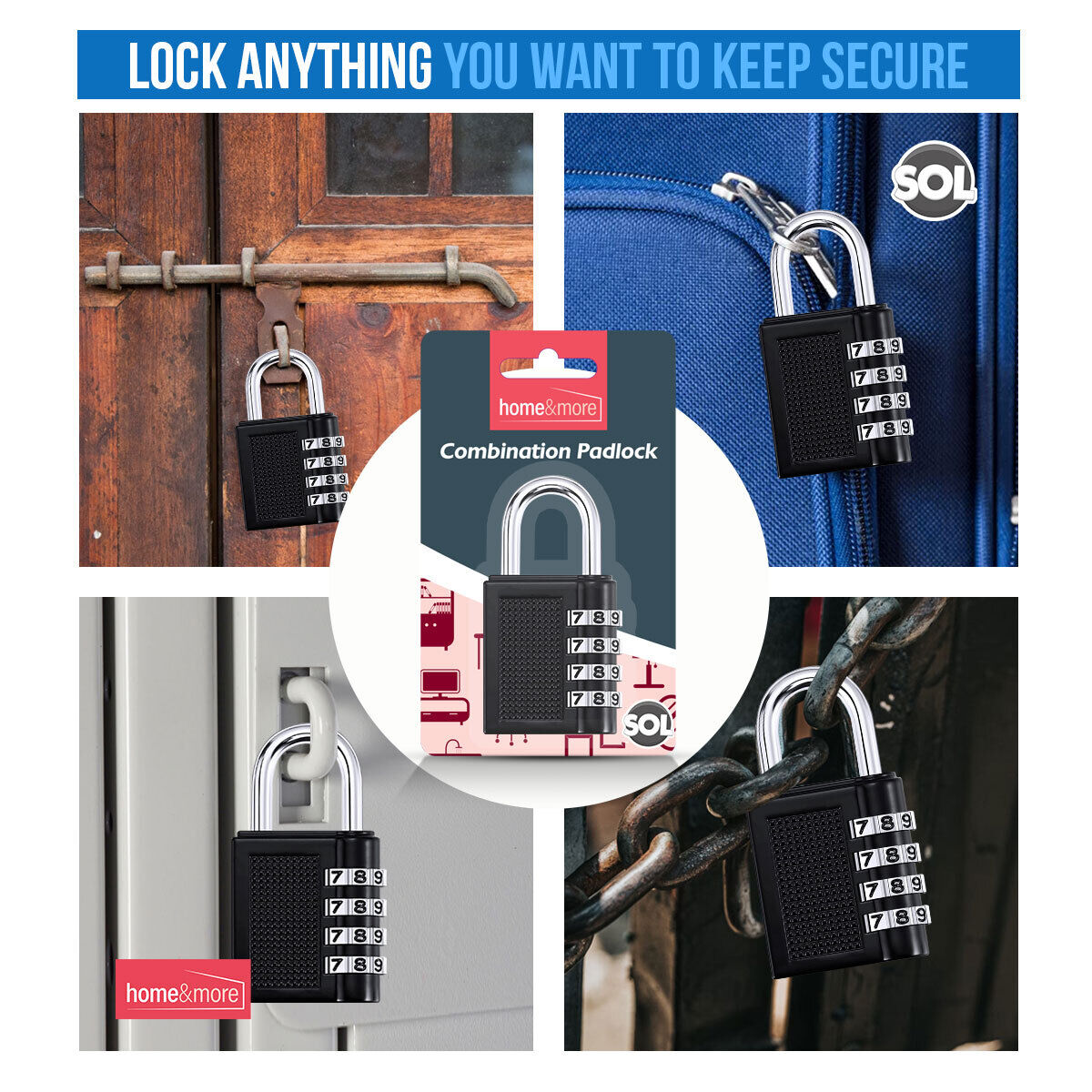 Combination Padlock Heavy Duty Outdoor Gym Travel Locker