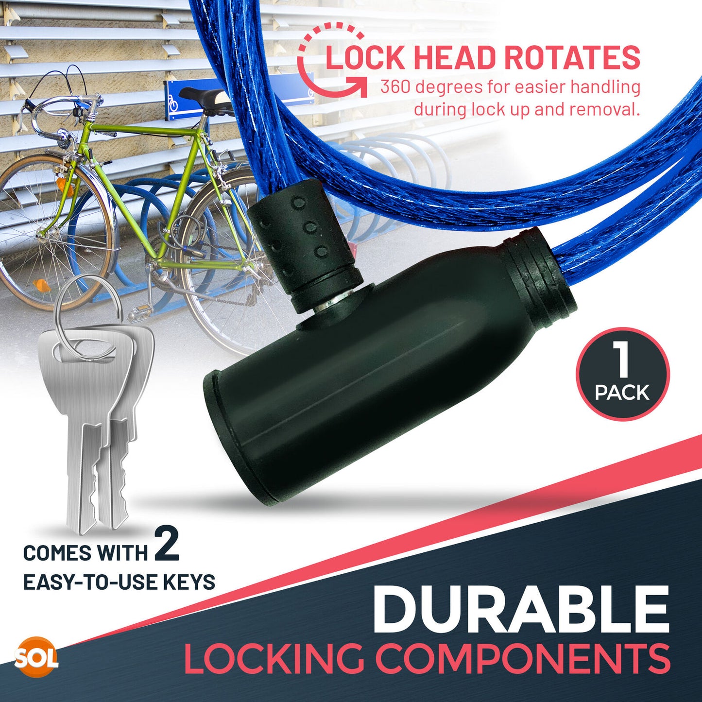 Bike Lock Cable Heavy Duty Steel Security Chain | 650mm