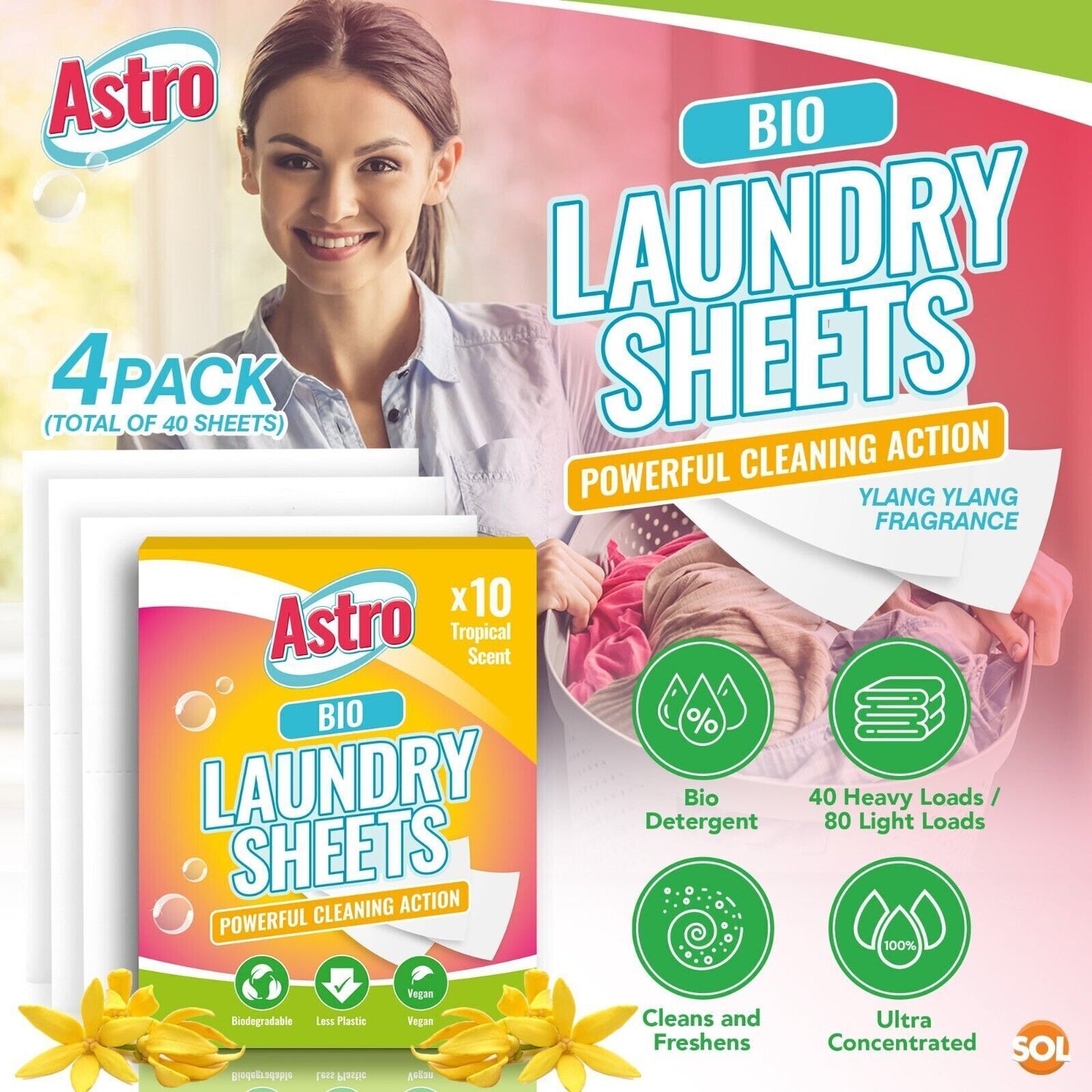 Eco Laundry Sheets Bio & Non-Bio | Washing Machine | 10 Pack