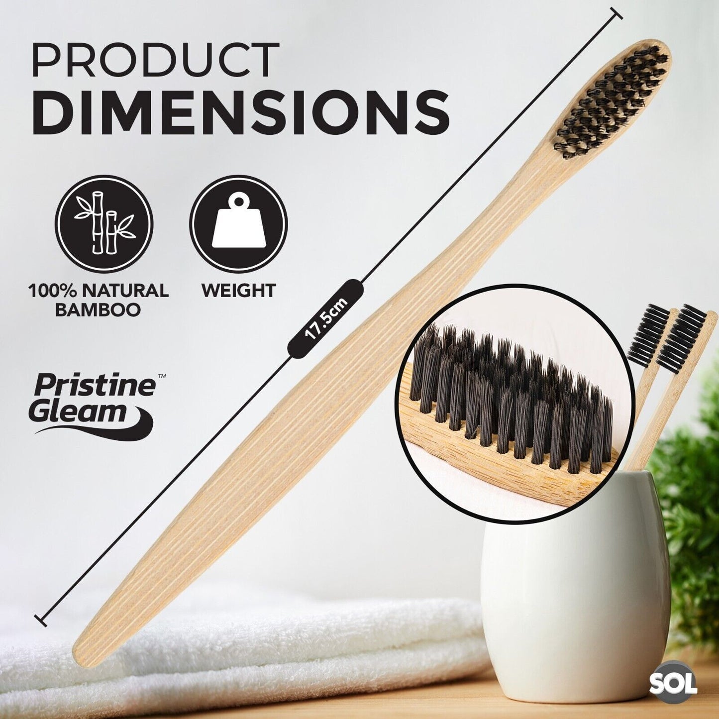 2-12pk Bamboo Toothbrush Multipack | Medium Biodegradable Eco Friendly Bristles