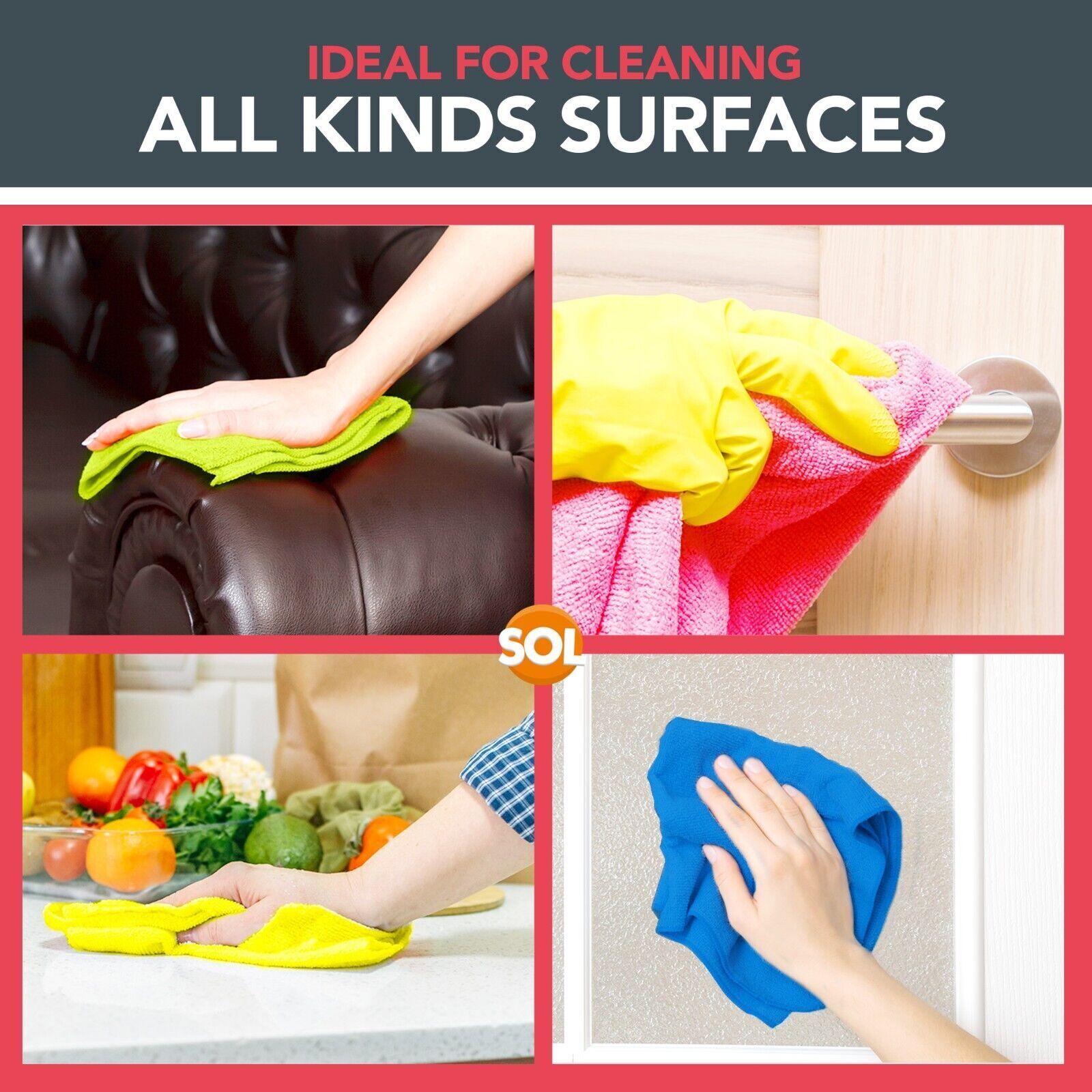 20-60pk Microfiber Cleaning Cloths Lint Free Microfibre Kitchen Polishing Towel