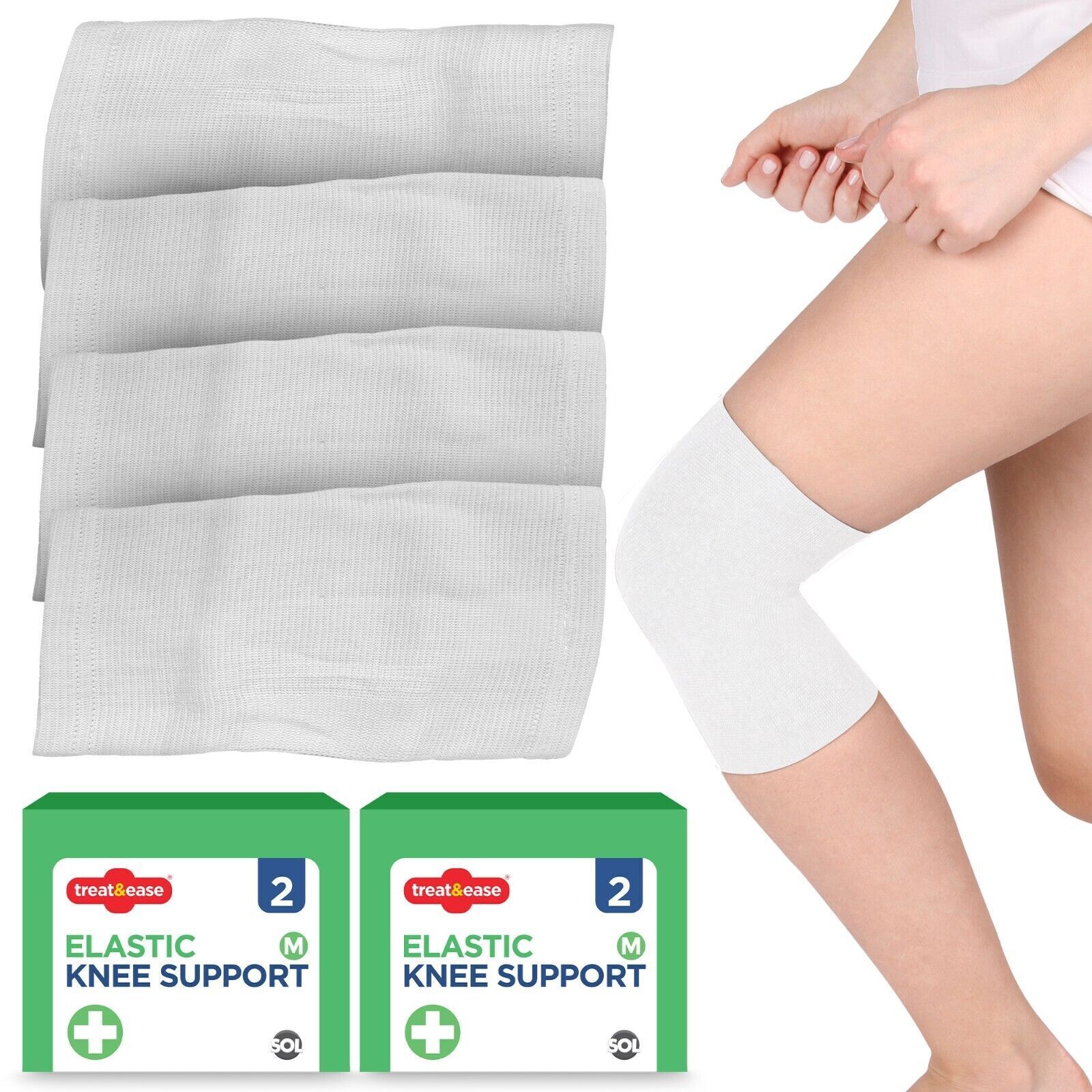 2-4PK Elastic Knee Support Bandage Compression Sleeve Wrap Pair For Pain Relief