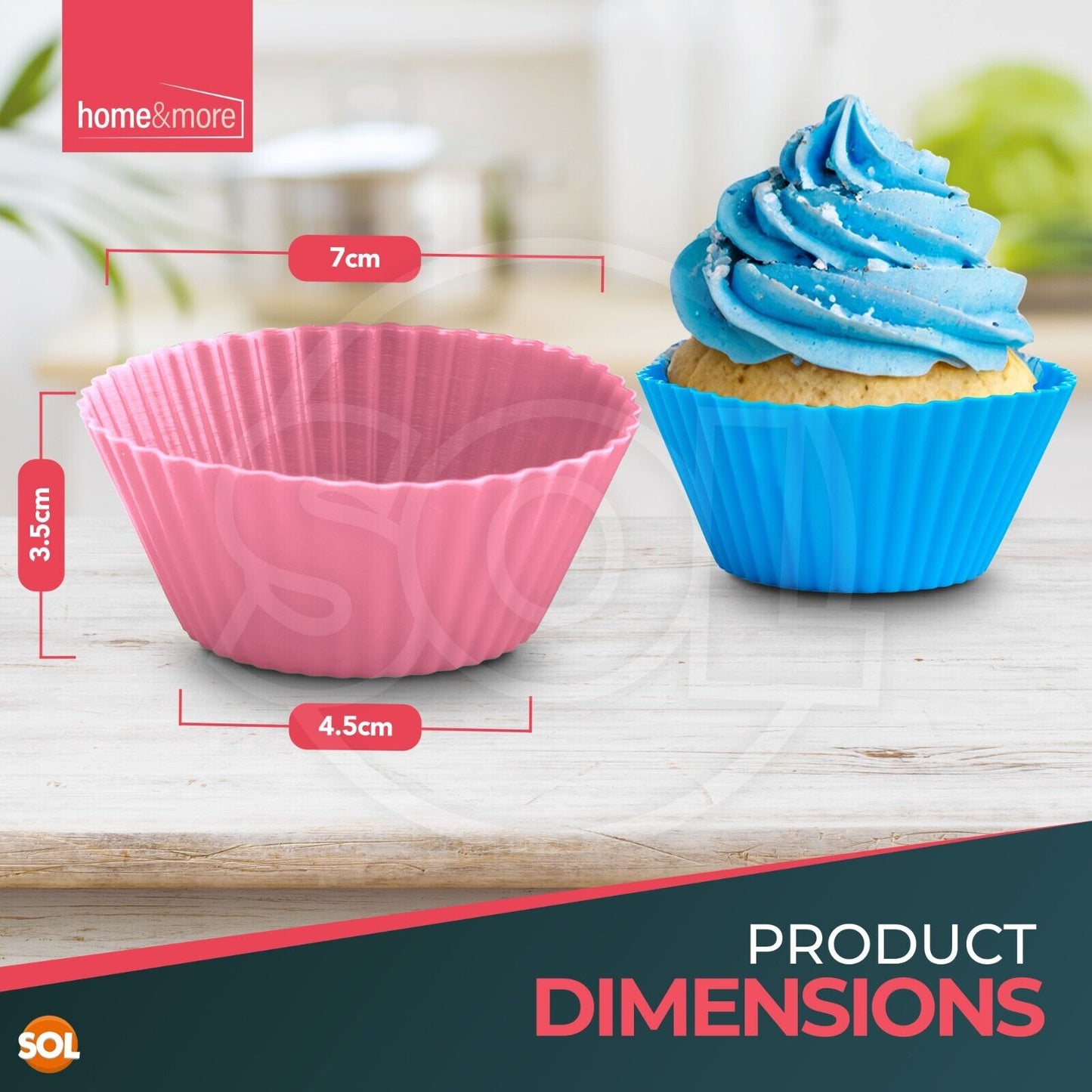 Silicone Cupcake Cases Muffin Non-Stick Baking | 24 Pack