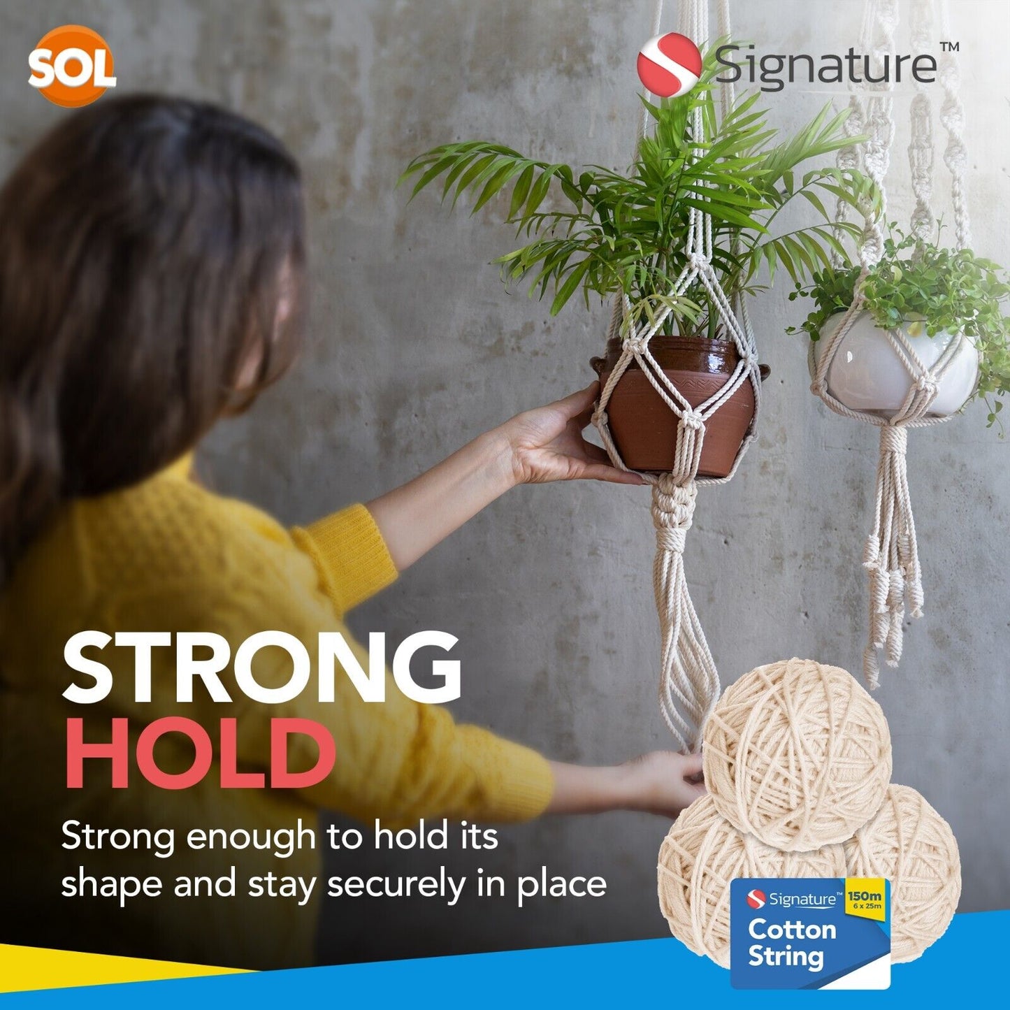 White String Cotton Twine 2mm 150M Craft Cord Rope Gift Wrap