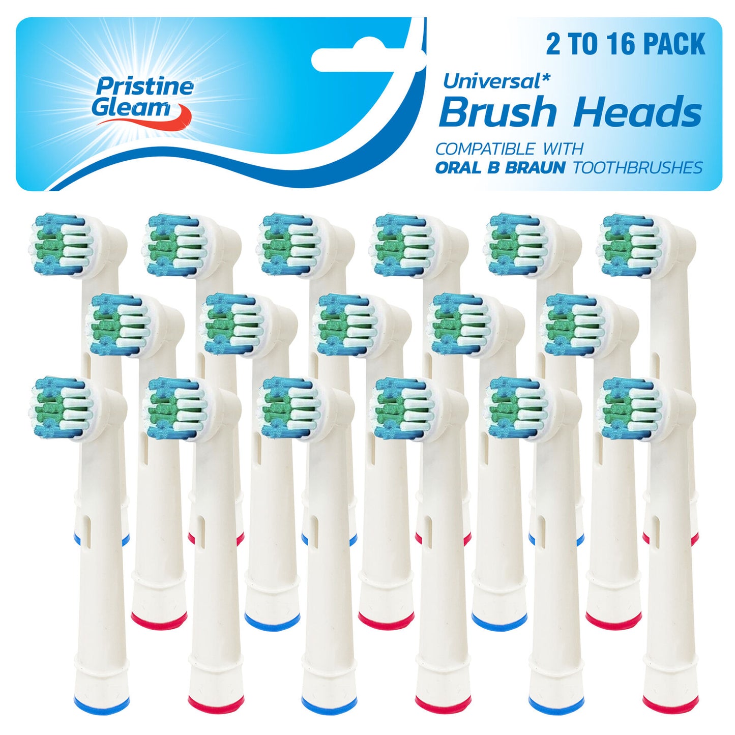 2-16pk Replacement Electric Toothbrush Heads Compatible with Oral B Braun Brush