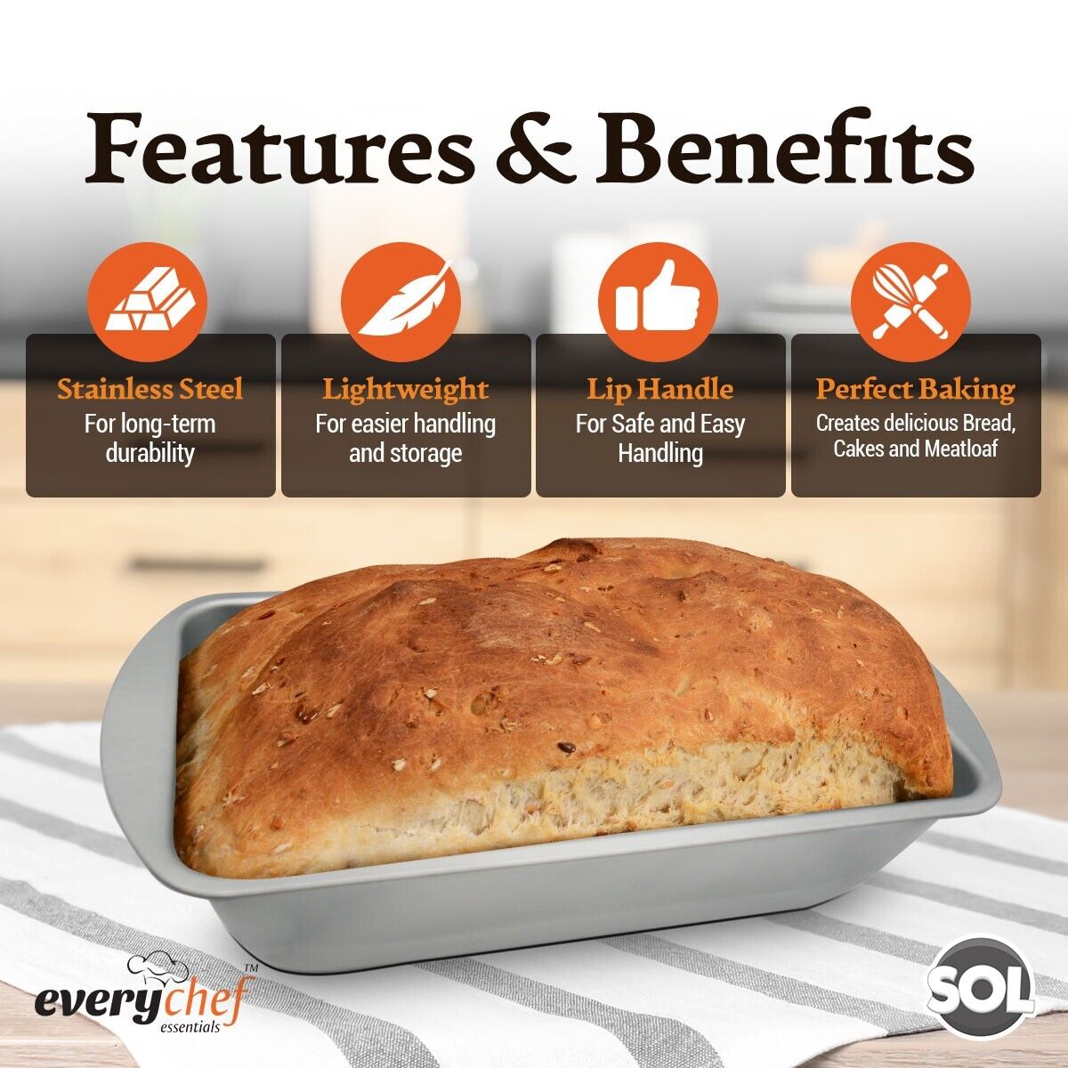 2-4 2lb Loaf Tin Set | 21 x 11 x 6.4 CM Bread Baking Cake Pan Oven Tray Bakeware