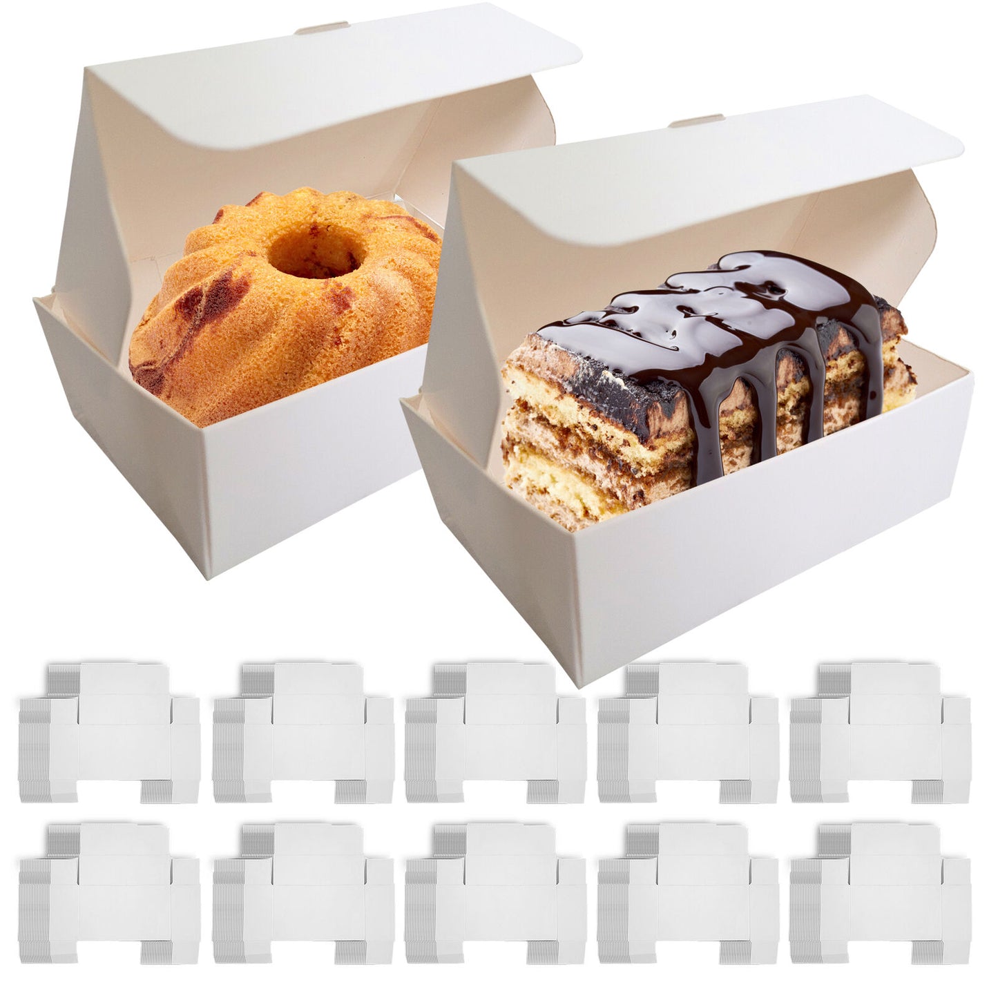 White Single Cake Slice Boxes | Wedding Party Favour | 20 Pack