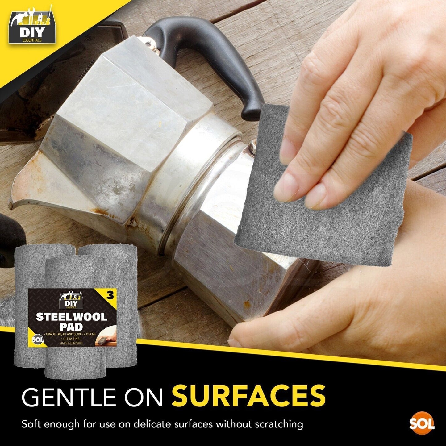 Steel Wire Wool Roll 1M | Grade 0000 1 3 Ultra Fine Medium Coarse | 3 Metres