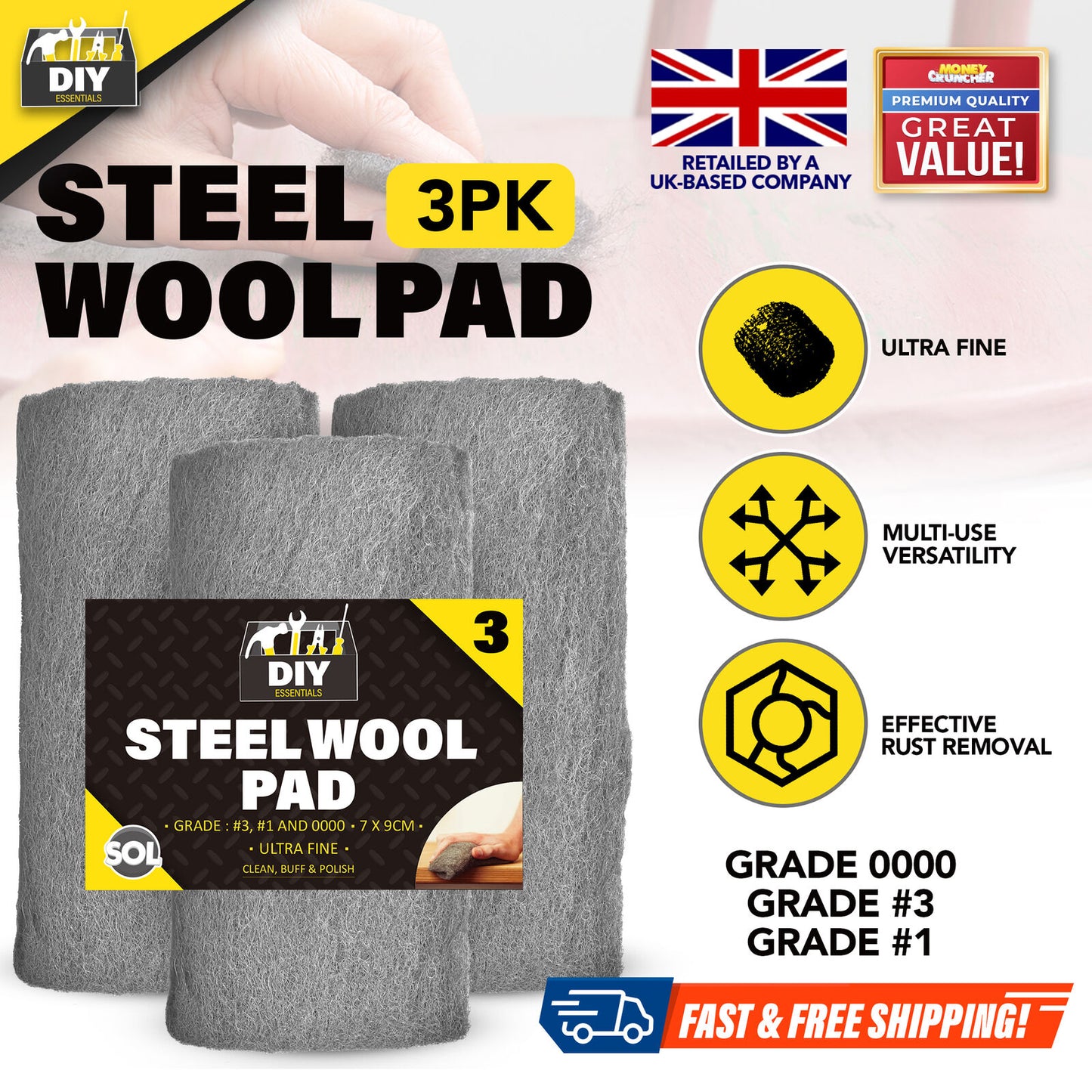 Steel Wire Wool Roll Ultra Fine | Rust & Polish | 1M