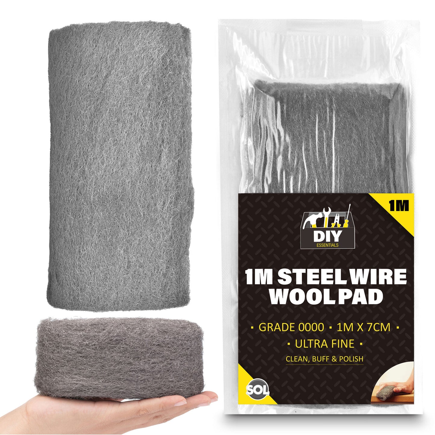 Steel Wire Wool Roll Ultra Fine | Rust & Polish | 1M