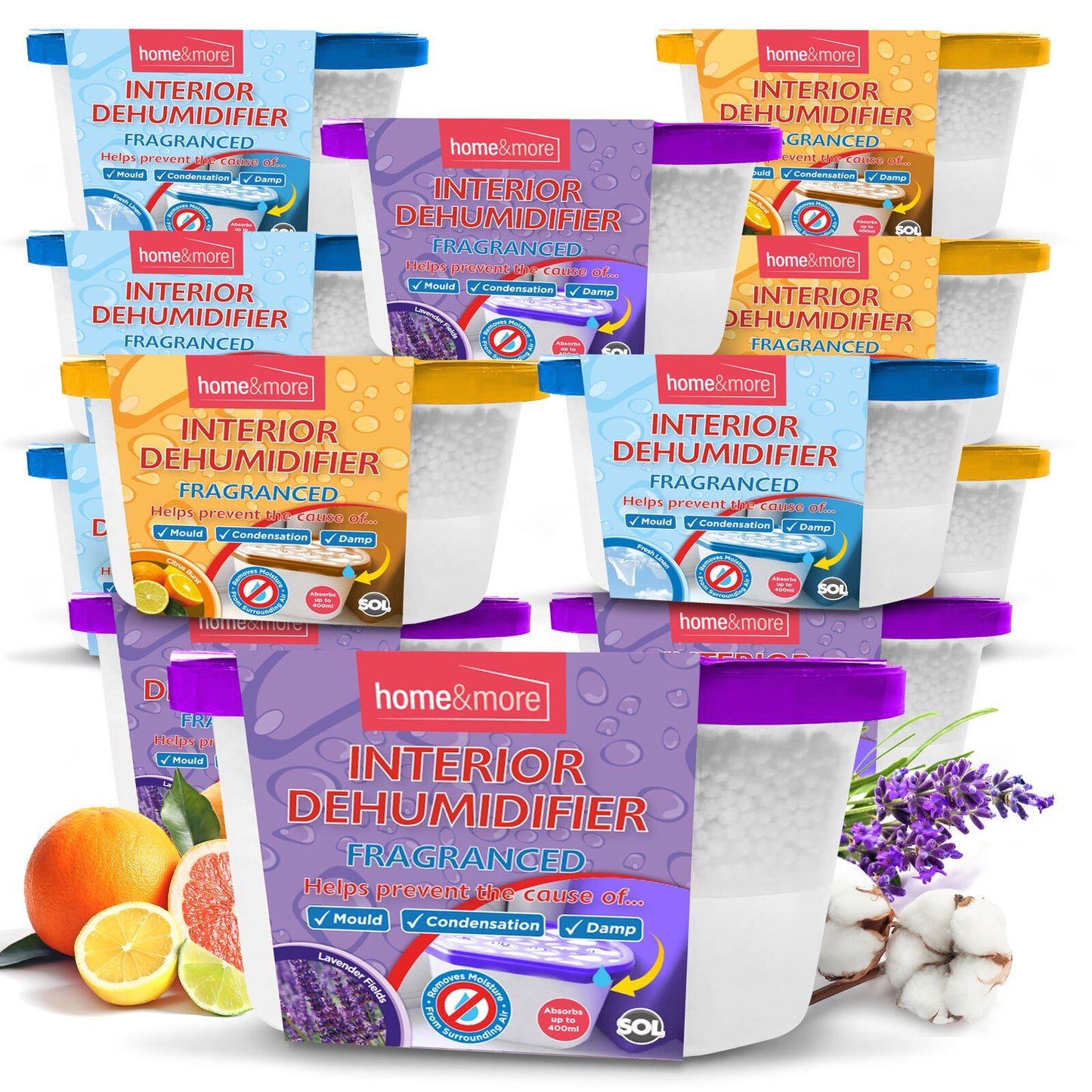 6-36 DEHUMIDIFIER Interior Damp Moisture Mould Mildew Caravan Fragranced 400ml