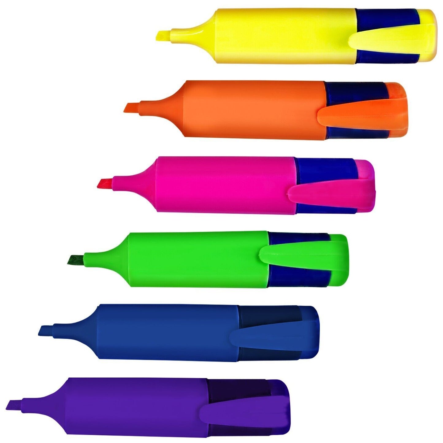 Highlighter Pens Fluorescent Colour Marker School Set | 6 Pack