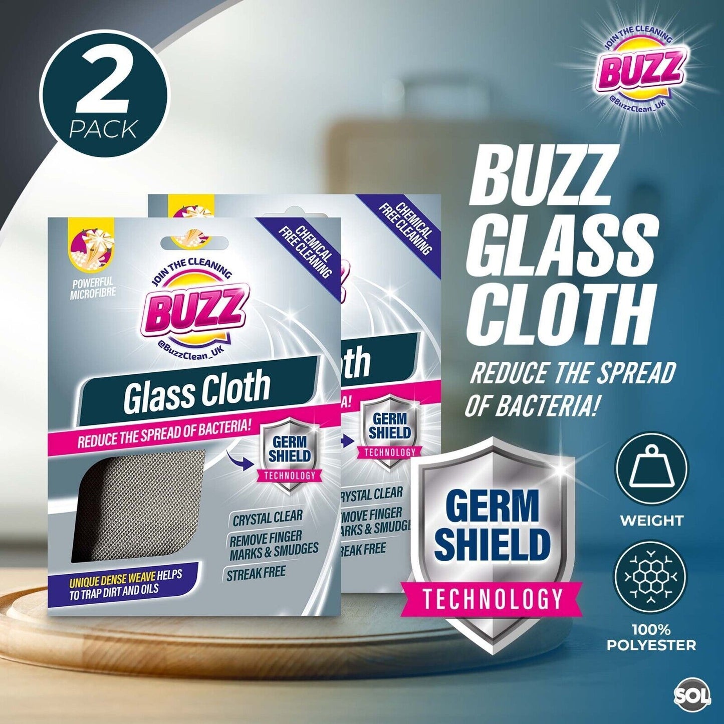 Extra Large Microfibre Glass Cloth 49x39cm | Streak-Free Polish