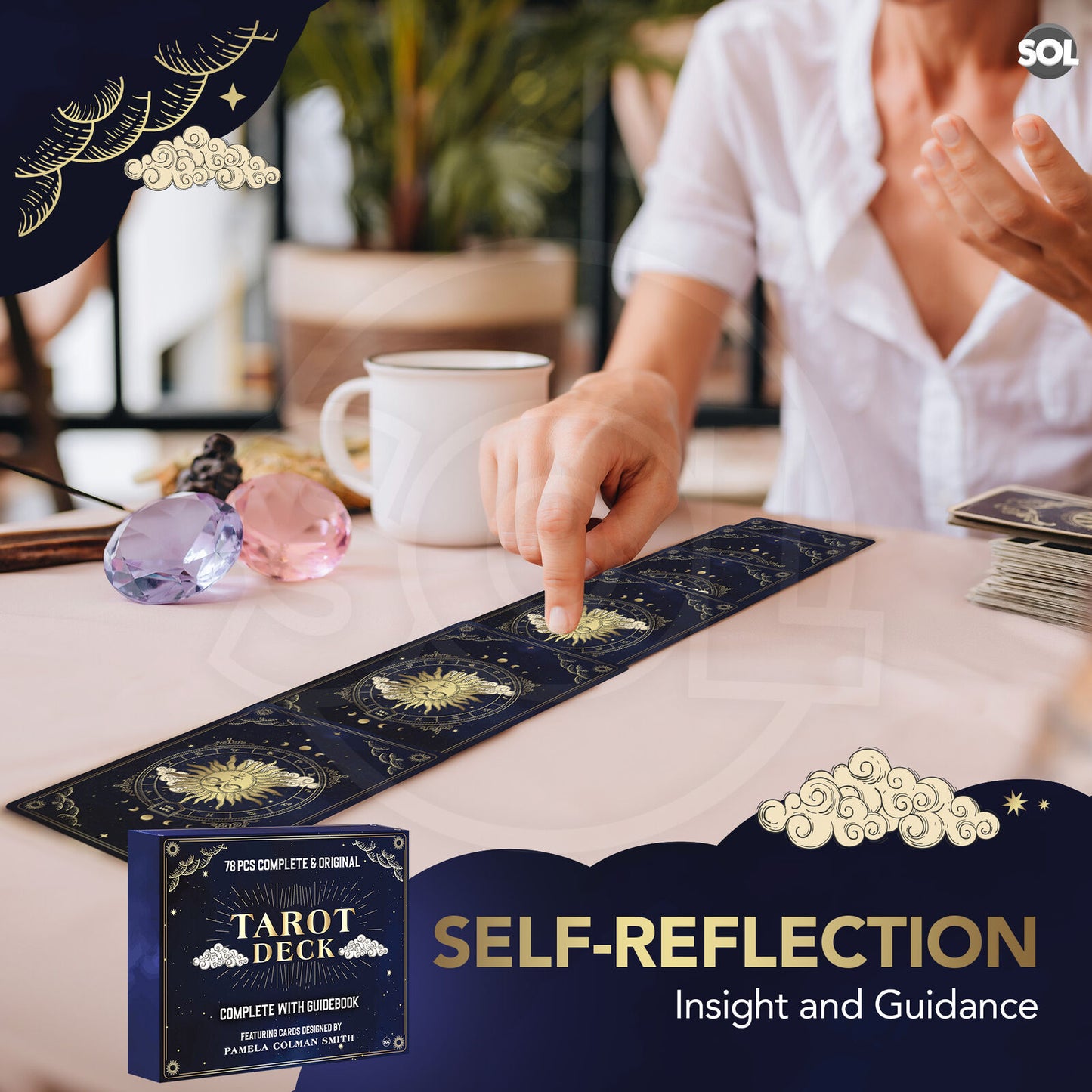 Tarot Cards Deck Set | Beginners Guide Book Party Game | 78 Cards