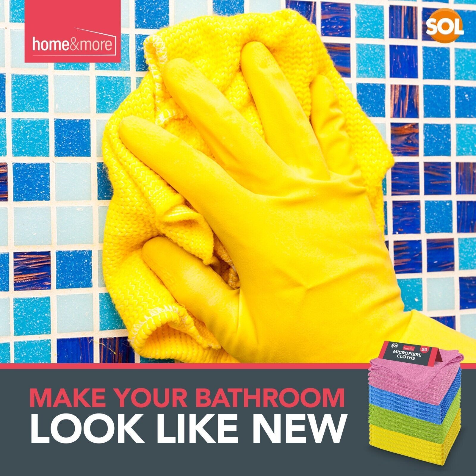 20-60pk Microfiber Cleaning Cloths Lint Free Microfibre Kitchen Polishing Towel