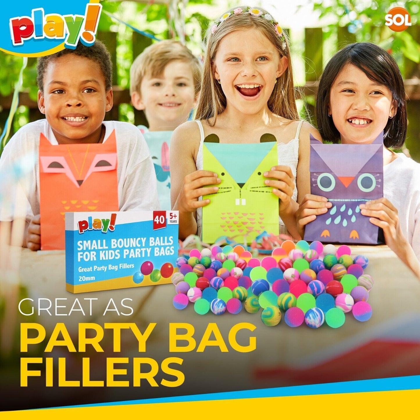 40-160 Small Bouncy Balls Jet Bouncing Kids Toy Loot Party Bag Fillers Birthday