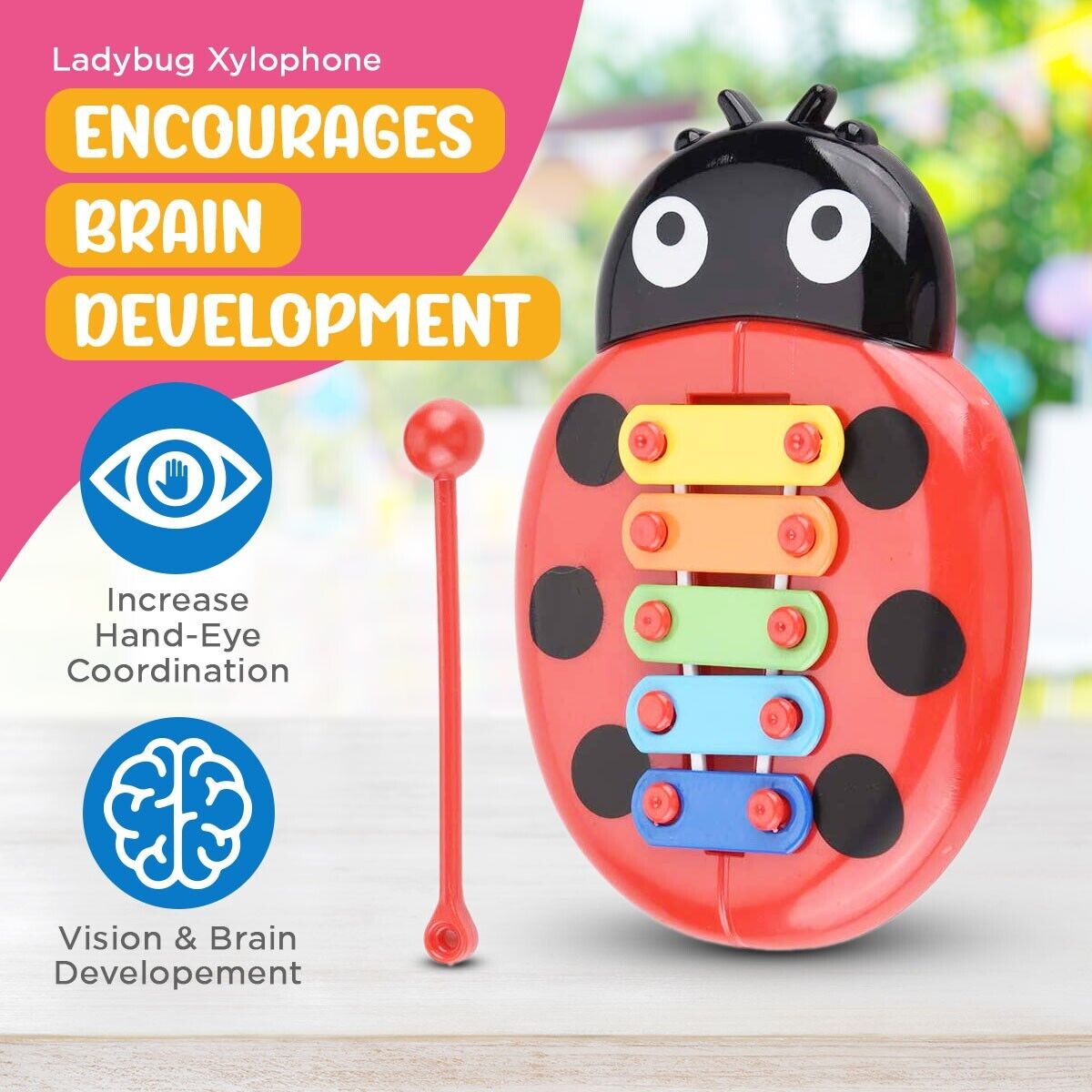 Kids Beetle Xylophone Toy 5-Note Musical Instrument | 500 Pack