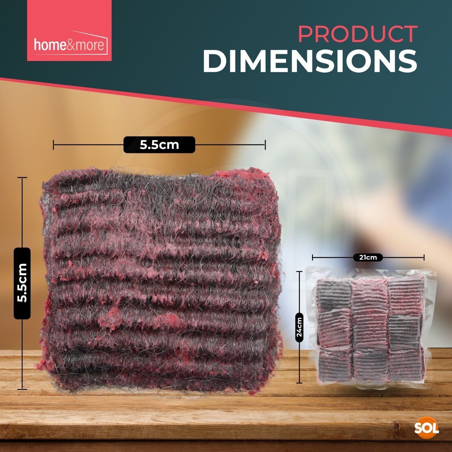 Soap Filled Pads Sponge Scourer Steel Wool | Kitchen Cleaning | 15 Pack