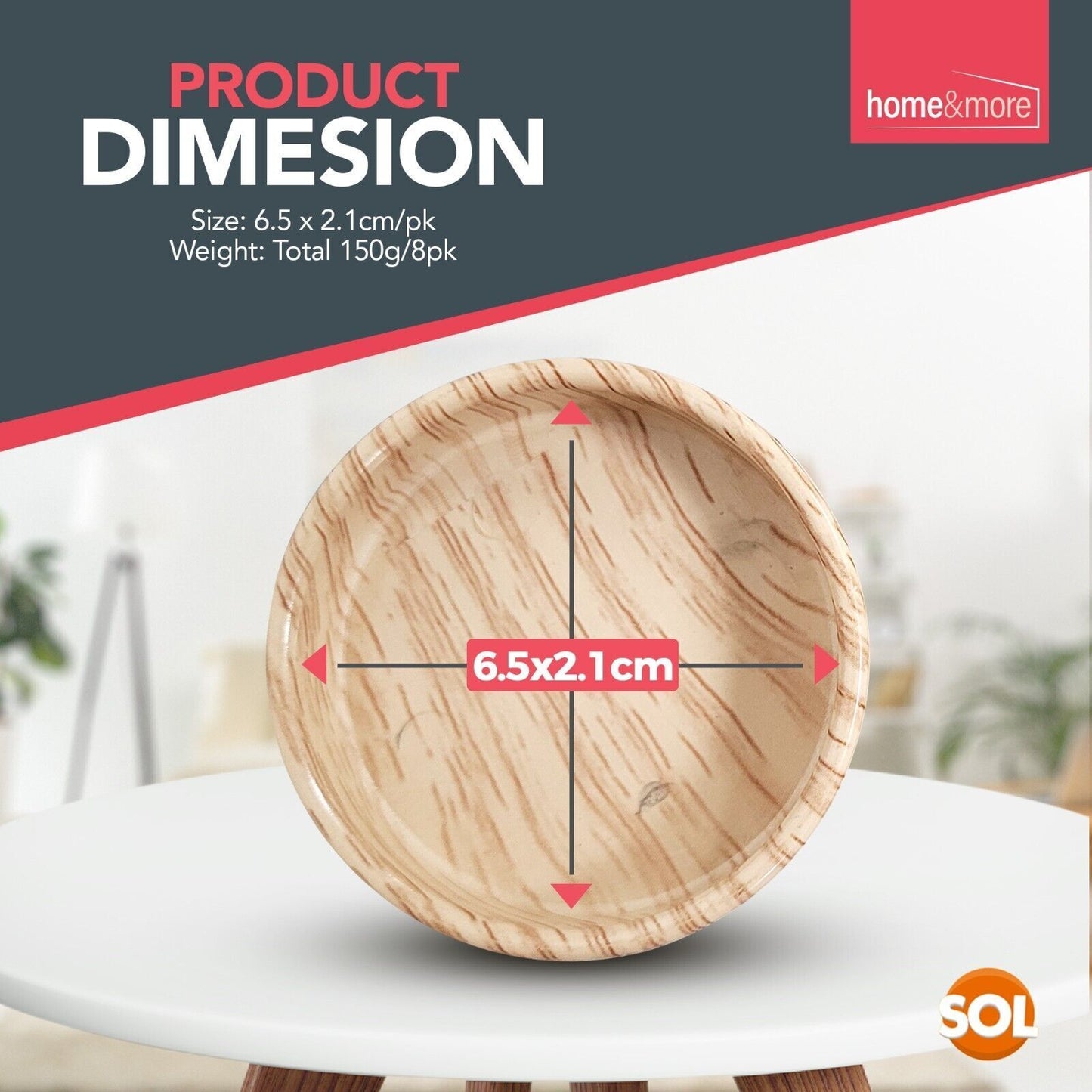 Premium Felt Castor Cups | Non Slip Furniture Castor Floor Protectors | 8 Pack