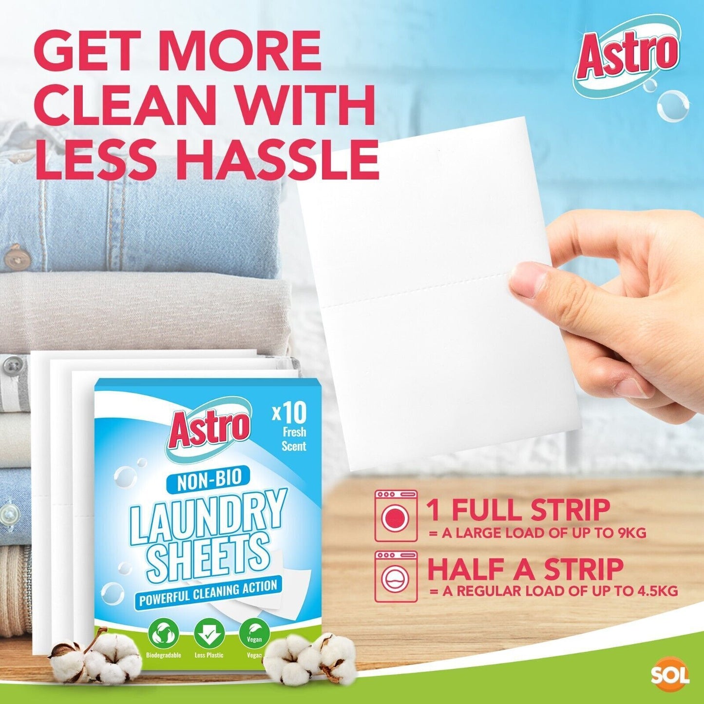 Eco Laundry Sheets Bio & Non-Bio | Washing Machine | 10 Pack