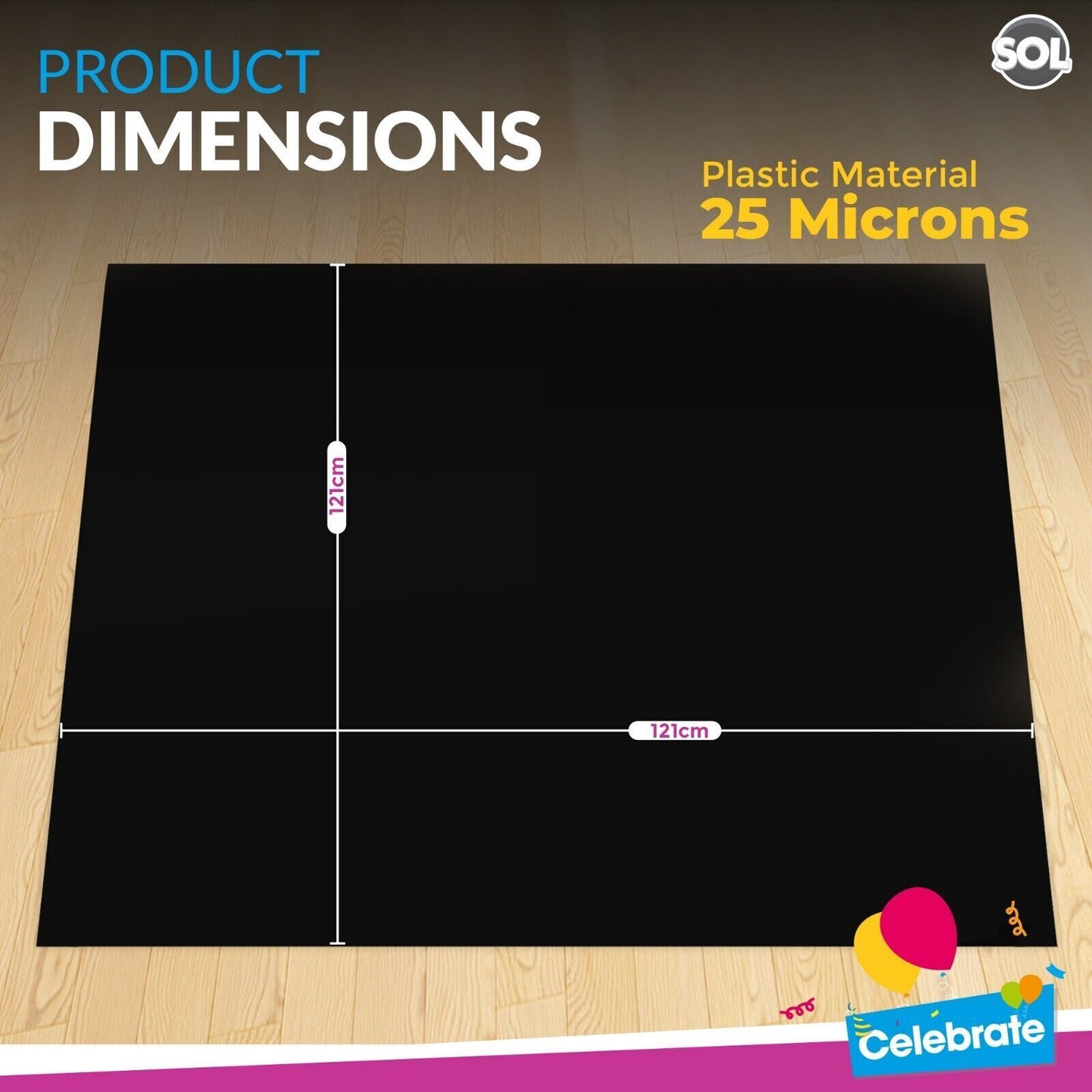 Black Plastic Table Covers Wipe Clean Disposable Party | 3 Pack