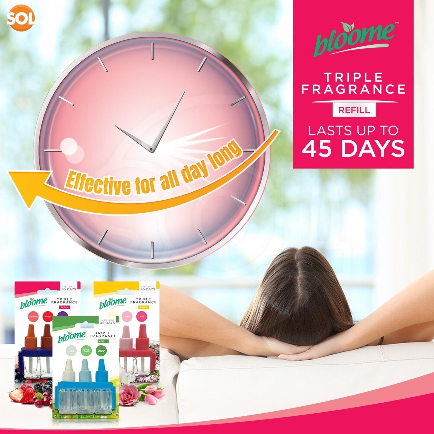 1-24pk 3VOLUTION REFILLS PLUG IN for AMBI PUR Machine Air Freshener Berry Floral