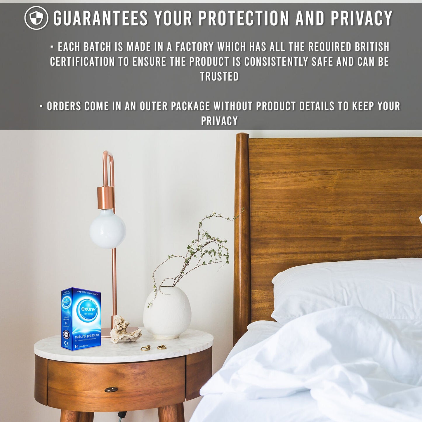 14-140pk Condoms Ribbed Natural Flavoured EXURE Safe Pleasure Discreet Packaging