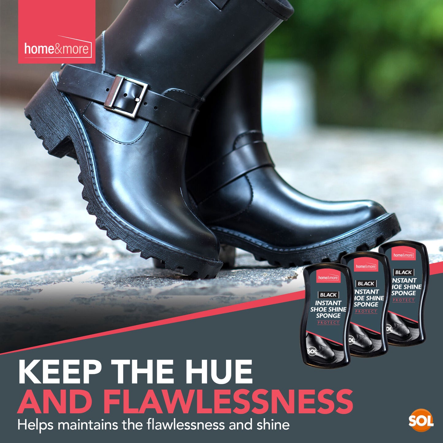 Instant Shoe Shine Sponge Black Leather Boot Polish | 3 Pack