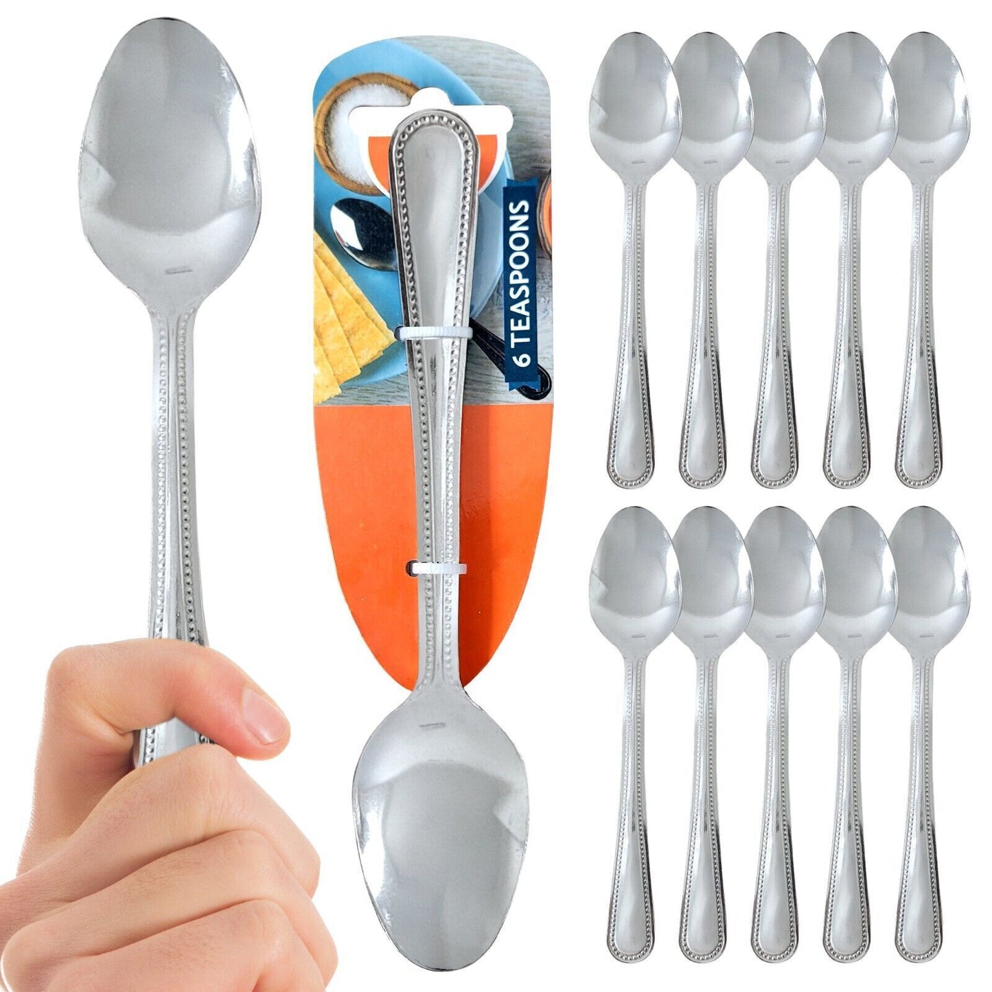 Stainless Steel Tea Spoons | Quality Cutlery Set | 6 Pack
