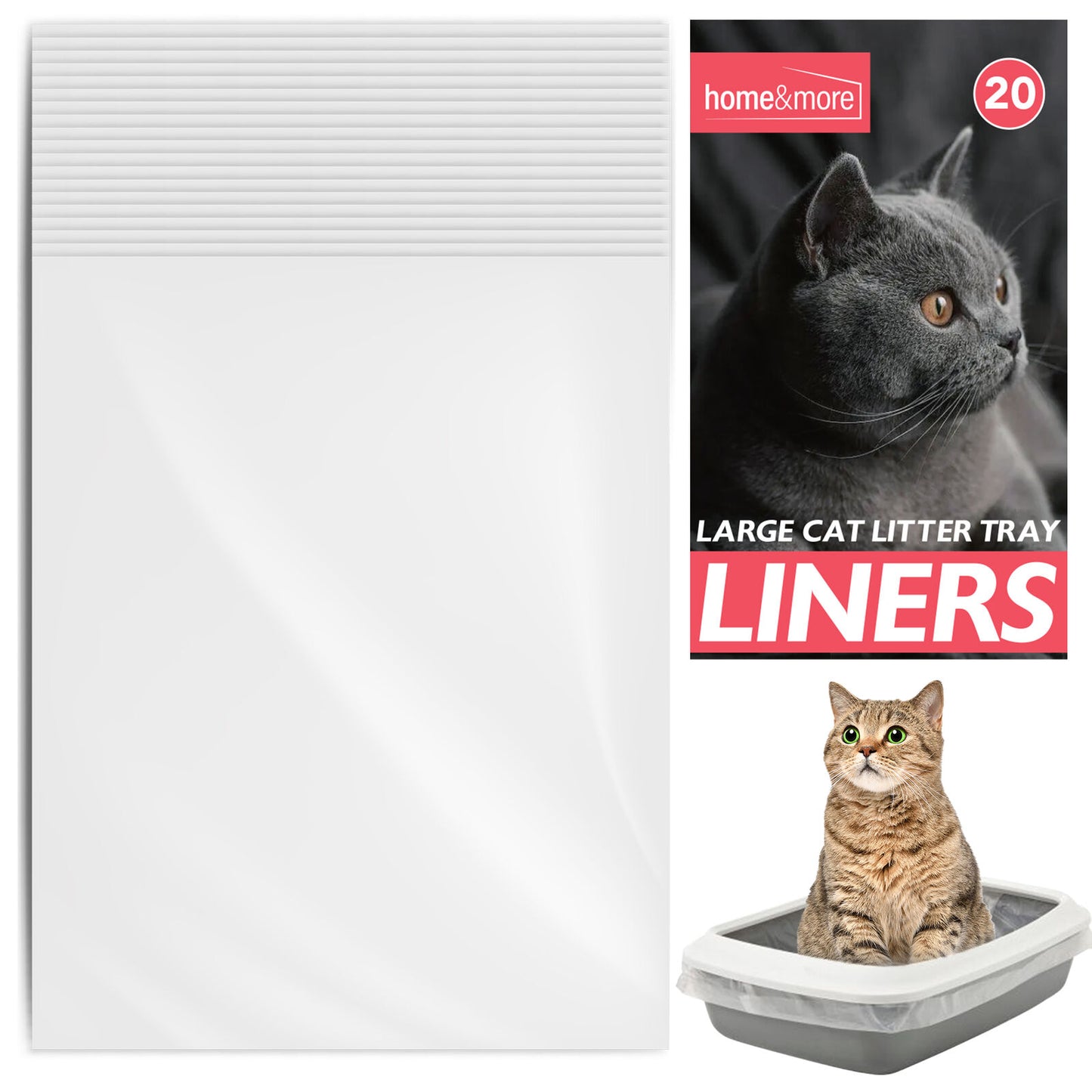 Extra Large Cat Litter Tray Liners 56x70cm | Disposable Bags | 10 Pack