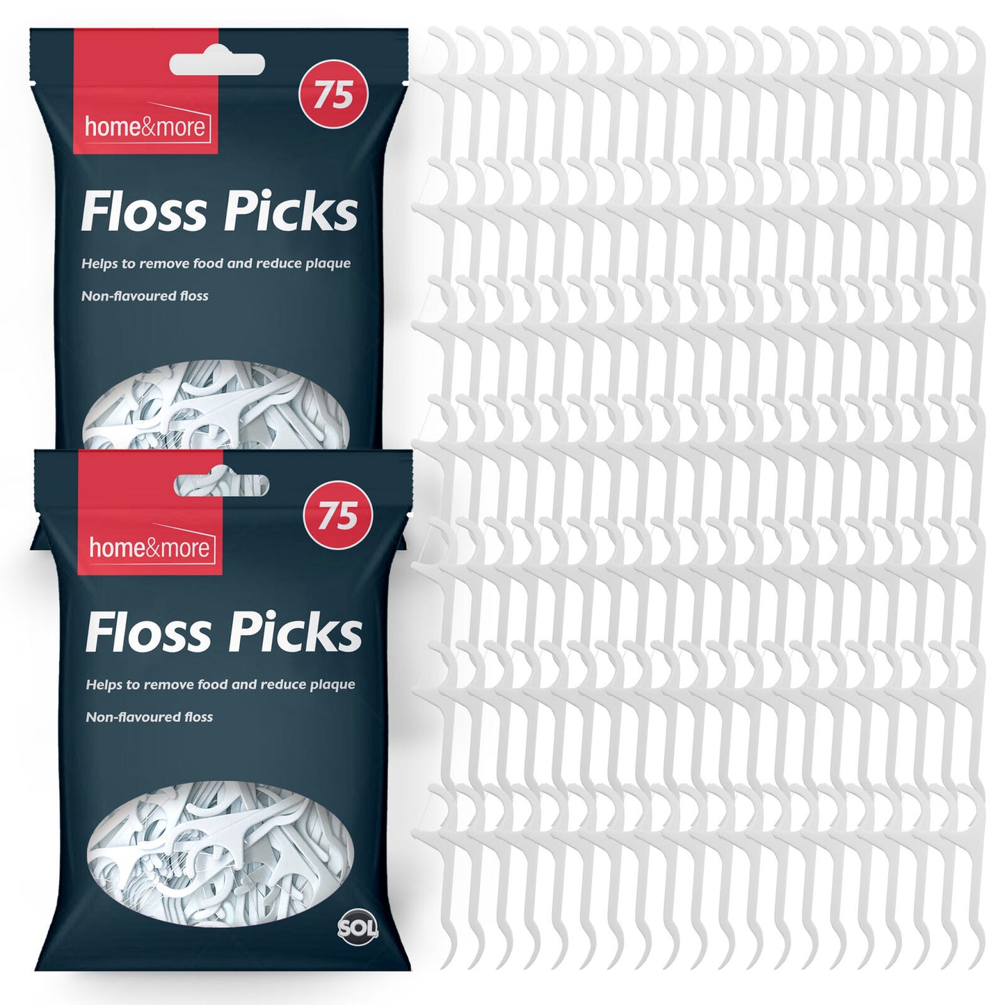 Dental Floss Sticks Interdental Tooth Harp Teeth Picks | 150 Pack