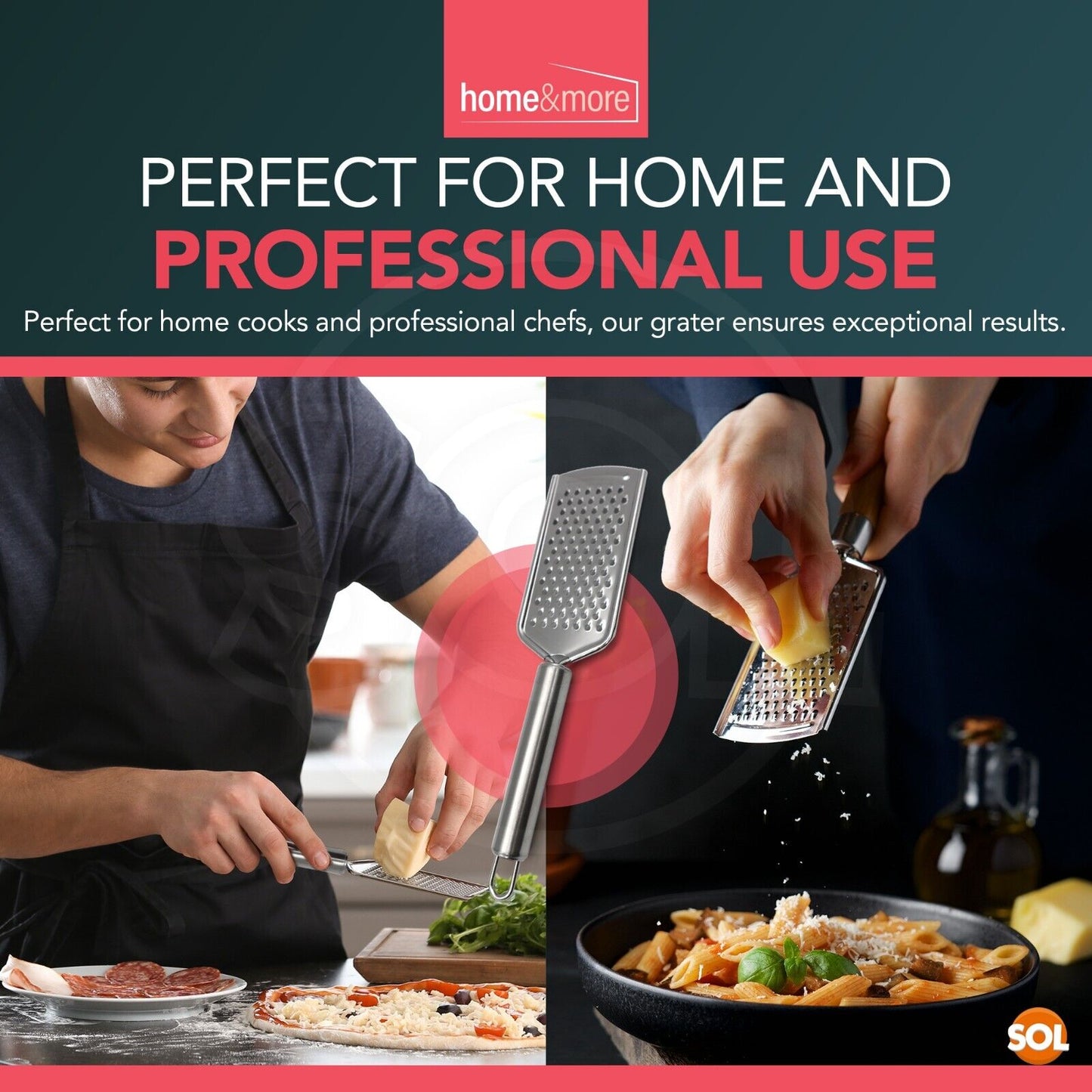 Hand Held Cheese Grater Stainless Steel Zester Slicer