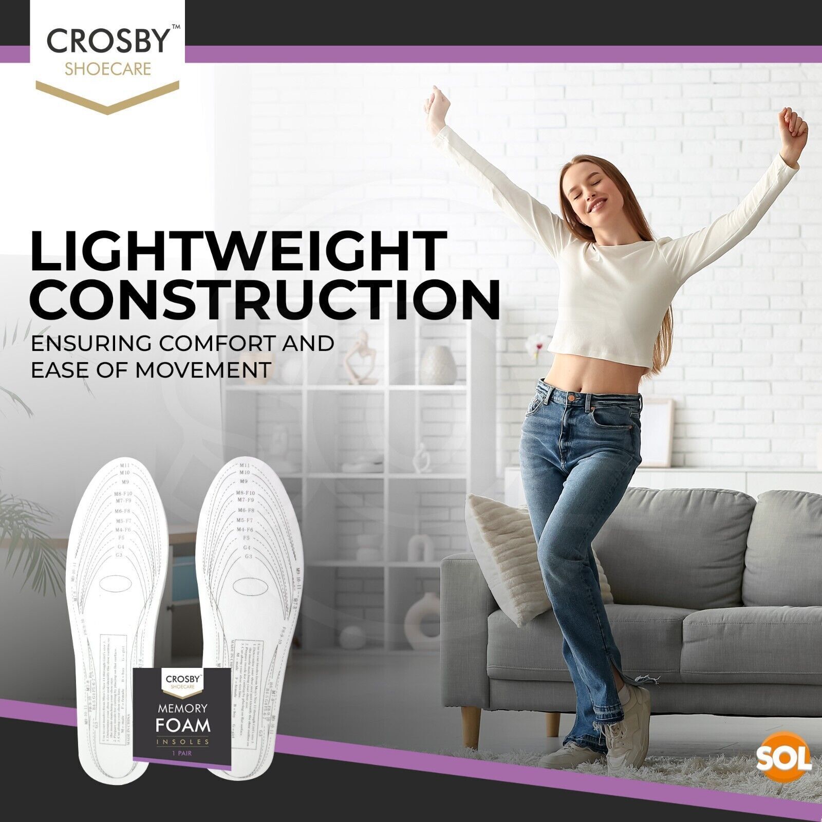 Memory Foam Insoles For Shoes Boots Trainers Orthapaedic Pads Unisex Sizes 4-11