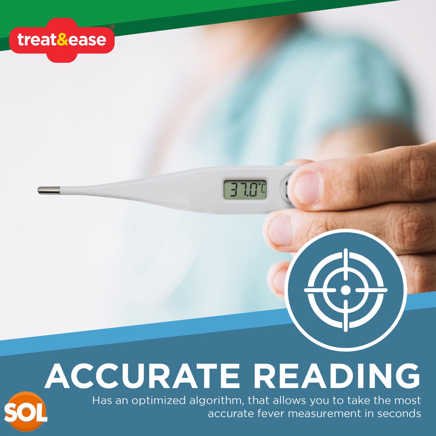 Digital Thermometer Medical LCD Audible Alarm Baby Adult Oral Ear Body Arm Fever