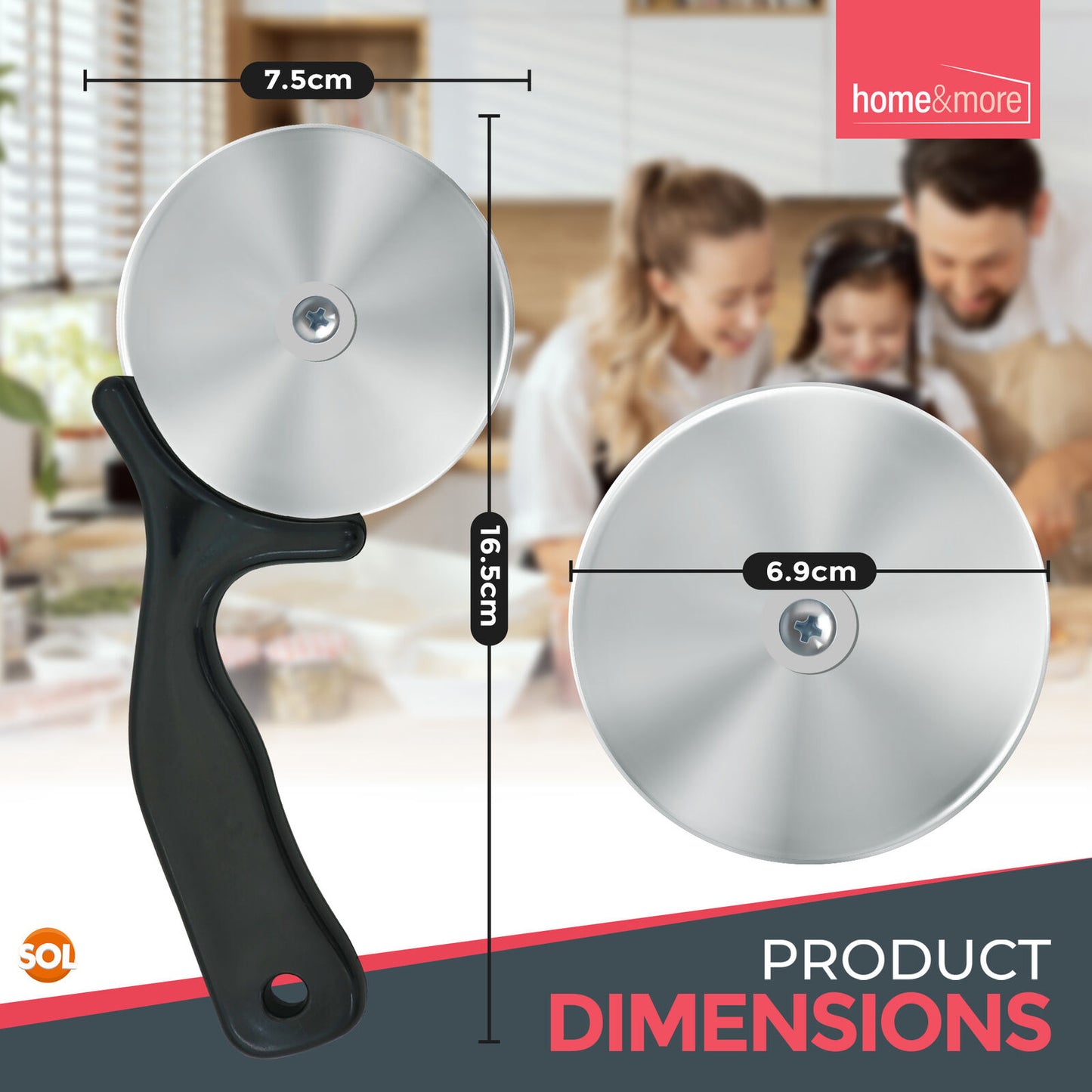 Stainless Steel Pizza Cutter Wheel | Professional Kitchen Slicer