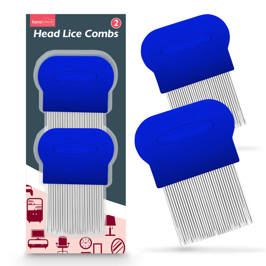 Head Lice & Flea Removal Comb | Fine Tooth Metal Tool | 2 Pack
