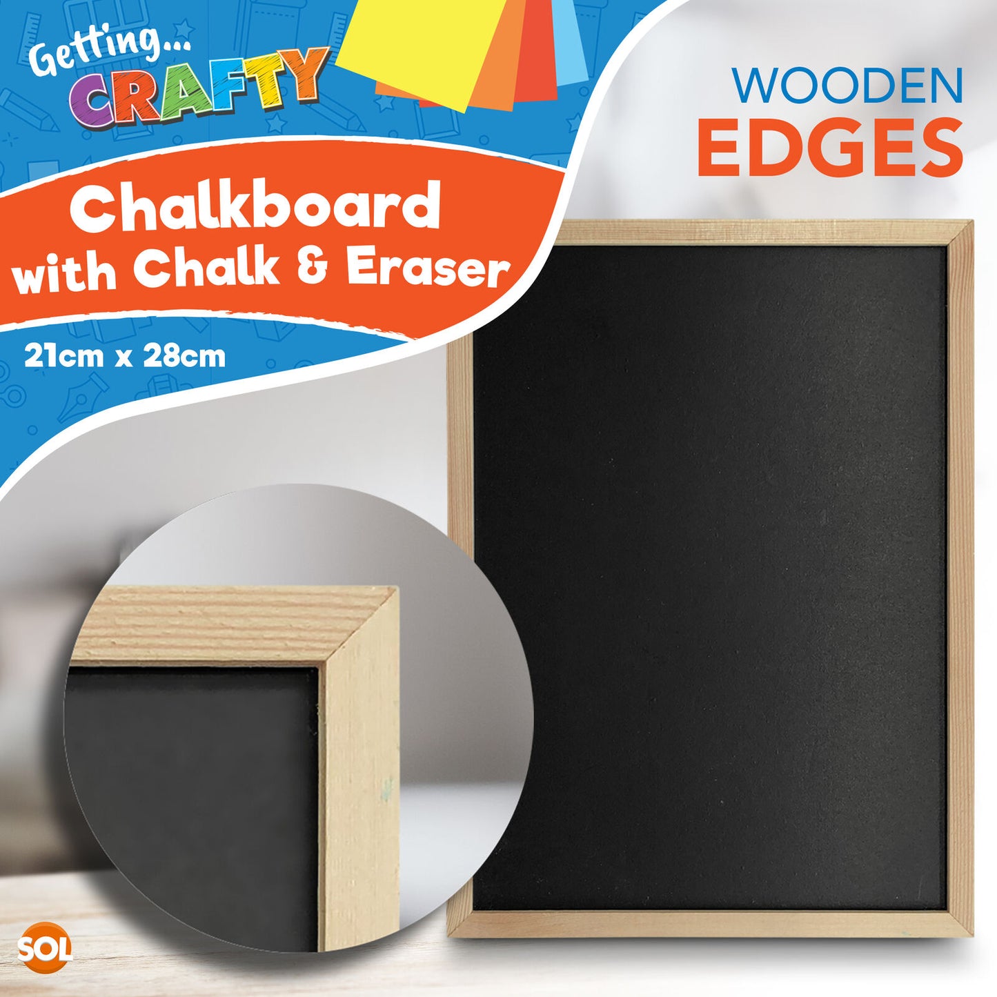 A4 Children's Chalkboard | Wooden Blackboard & Eraser