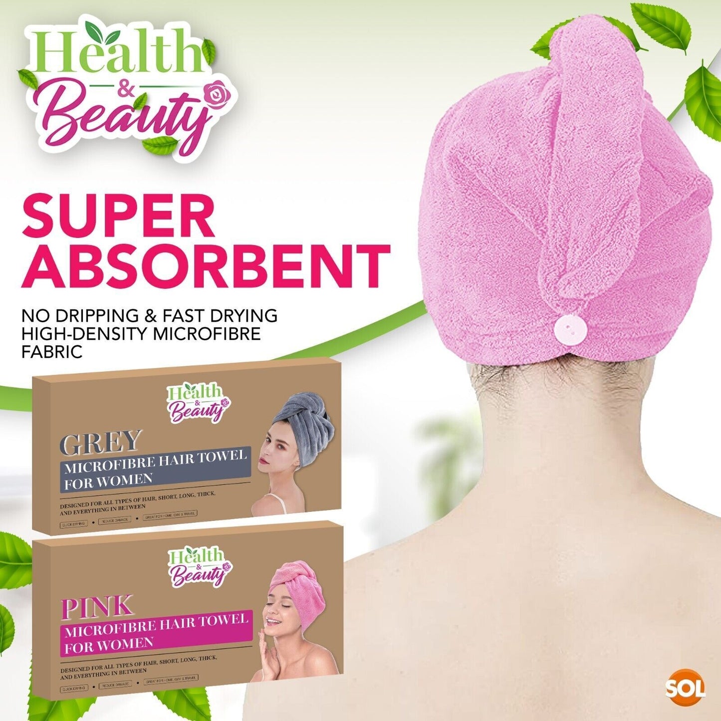 Hair Turban Towel | Microfibre Head Wrap Quick Dry