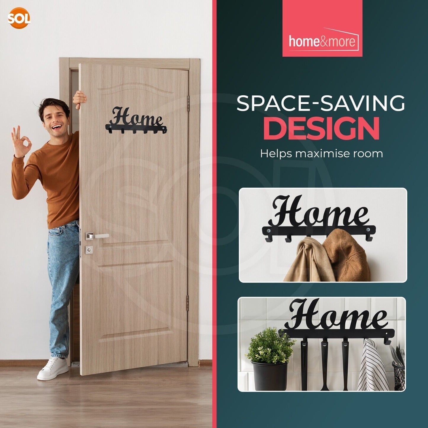 Wall Mounted Hanger | Home Décor Coat Rack Hooks for Hat, Clothes & Keys