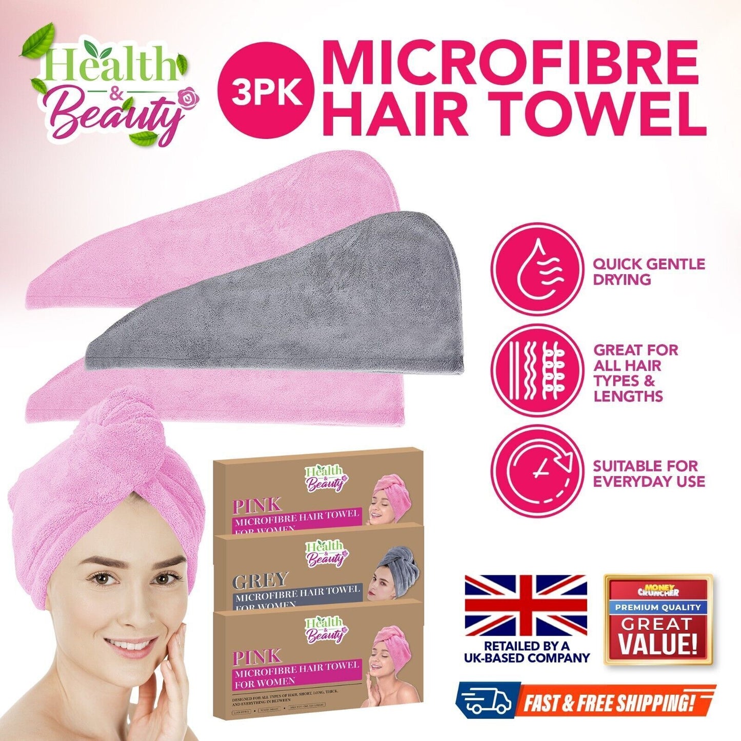 Hair Turban Towel | Microfibre Head Wrap Quick Dry